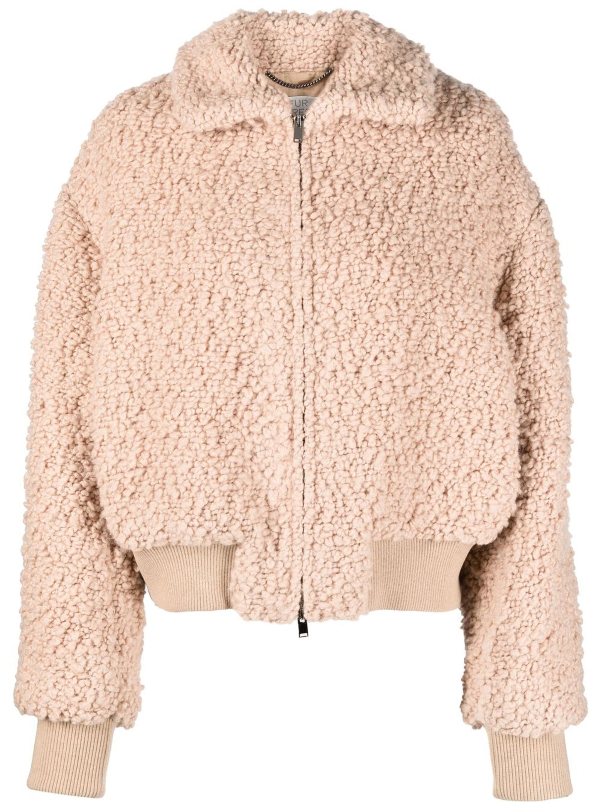 softly textured cropped bomber jacket