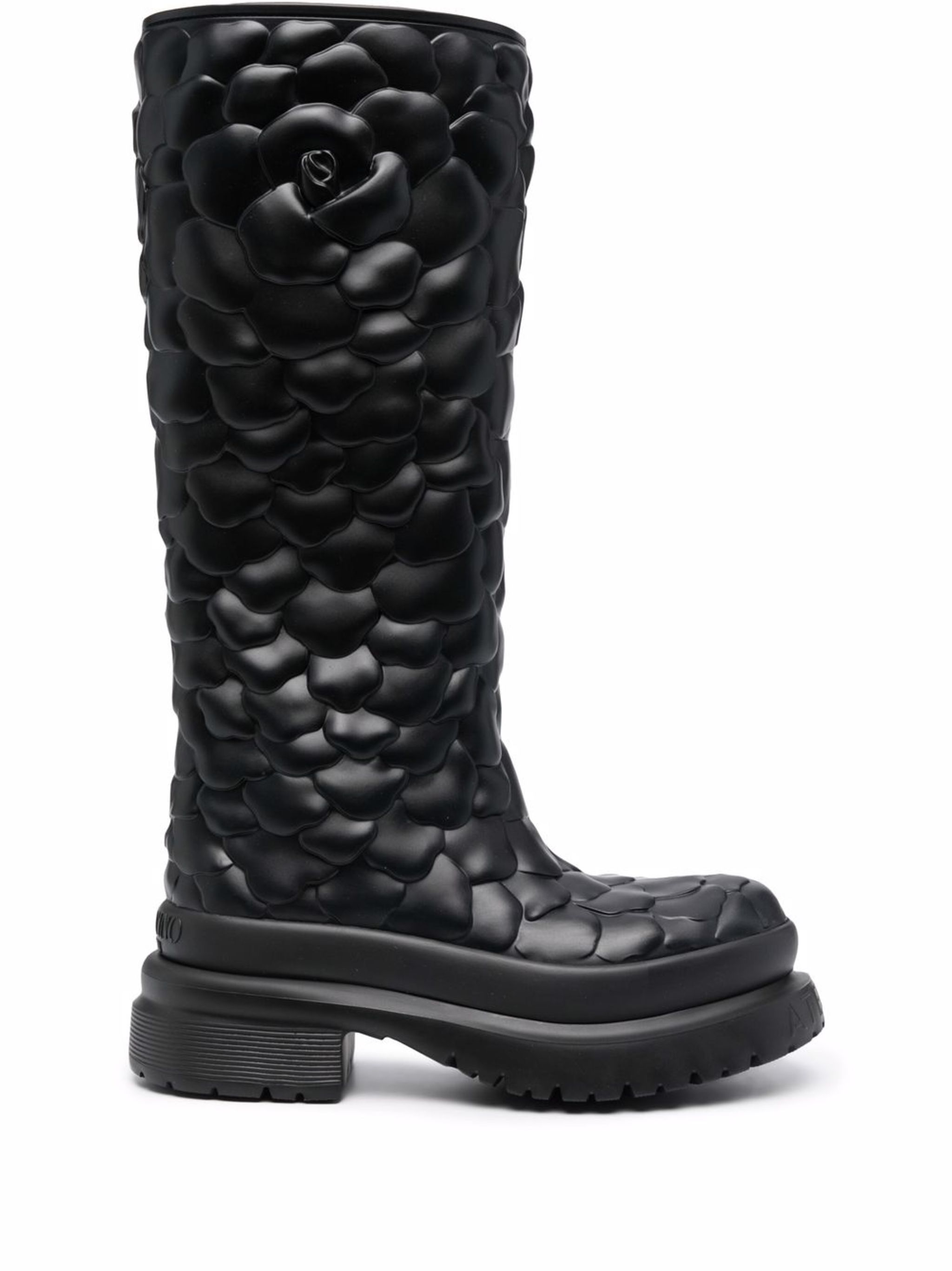 Atelier floral-embossed mid-calf rain boots