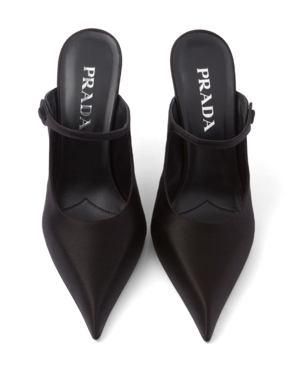 75mm pointed satin mules