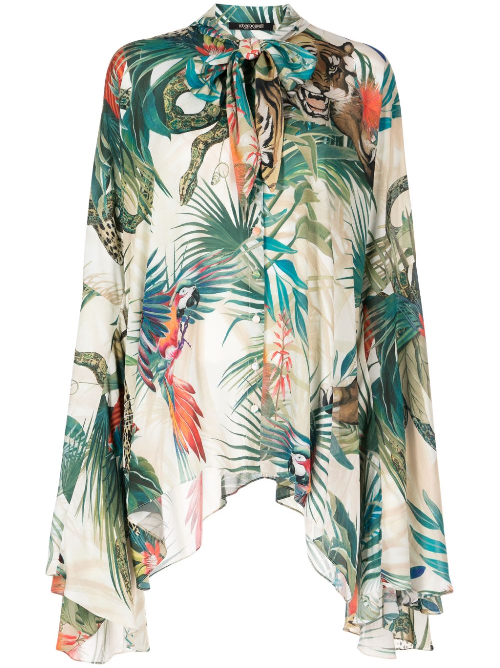 jungle print viscose blouse