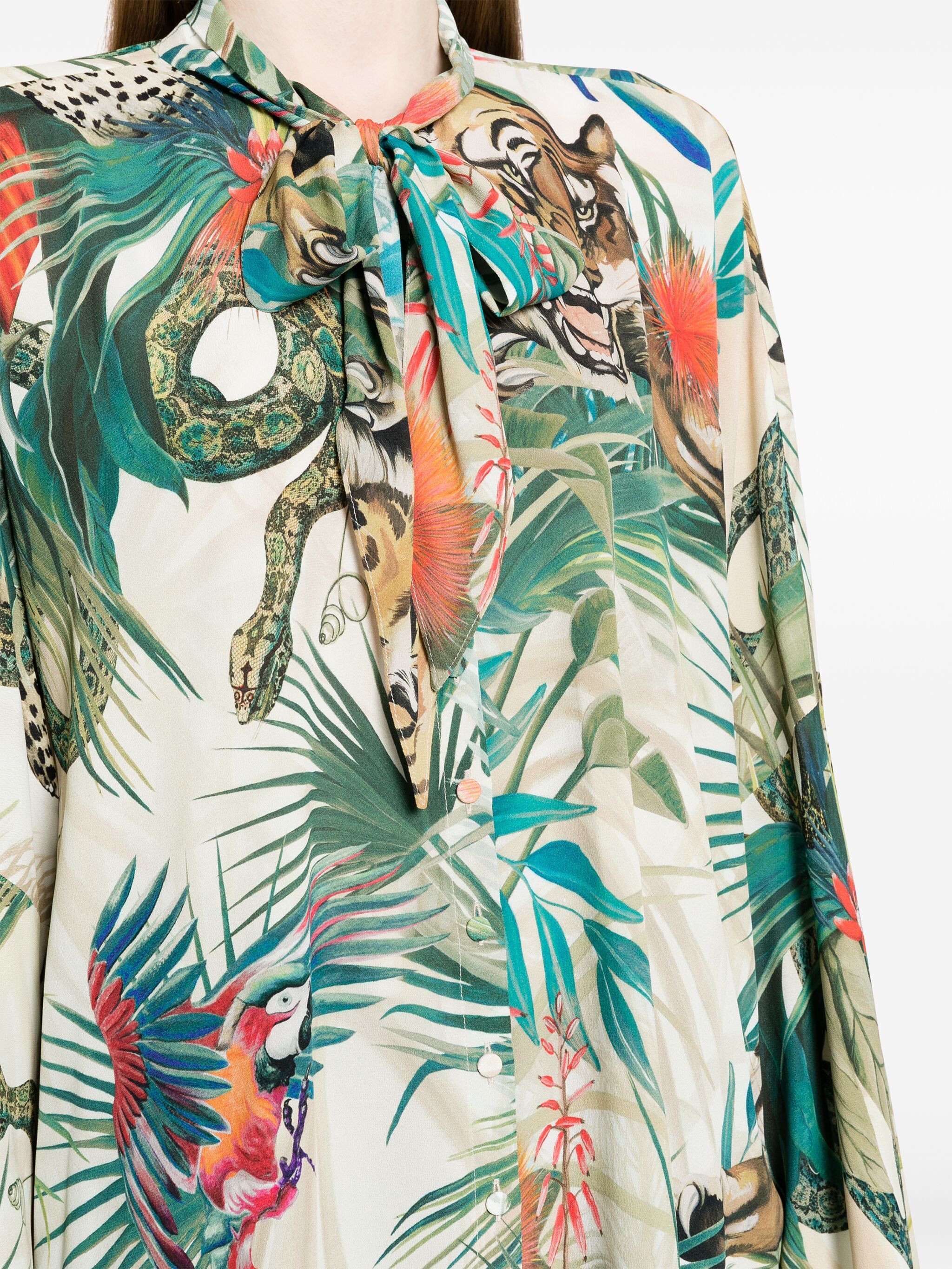 jungle print viscose blouse