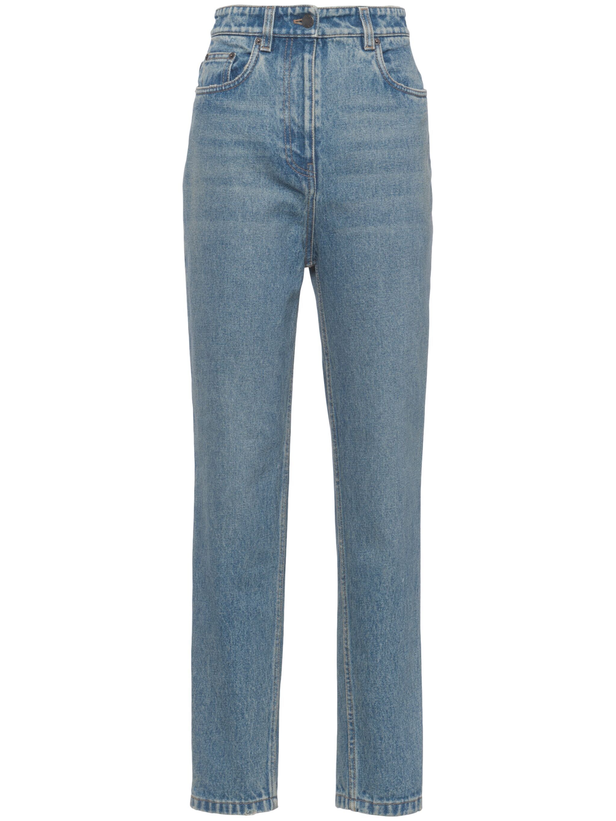 high-rise tapered jeans