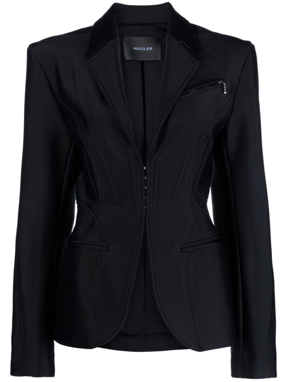 corset-style single-breasted blazer