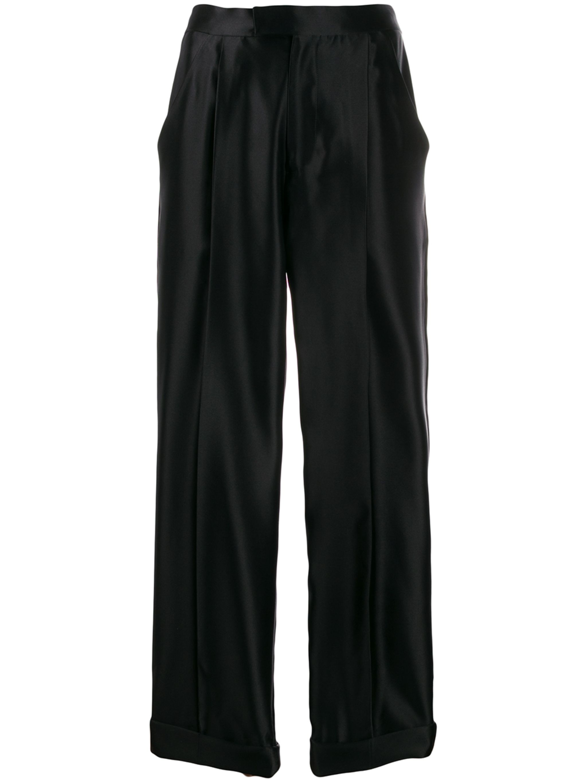 high waisted silk trousers