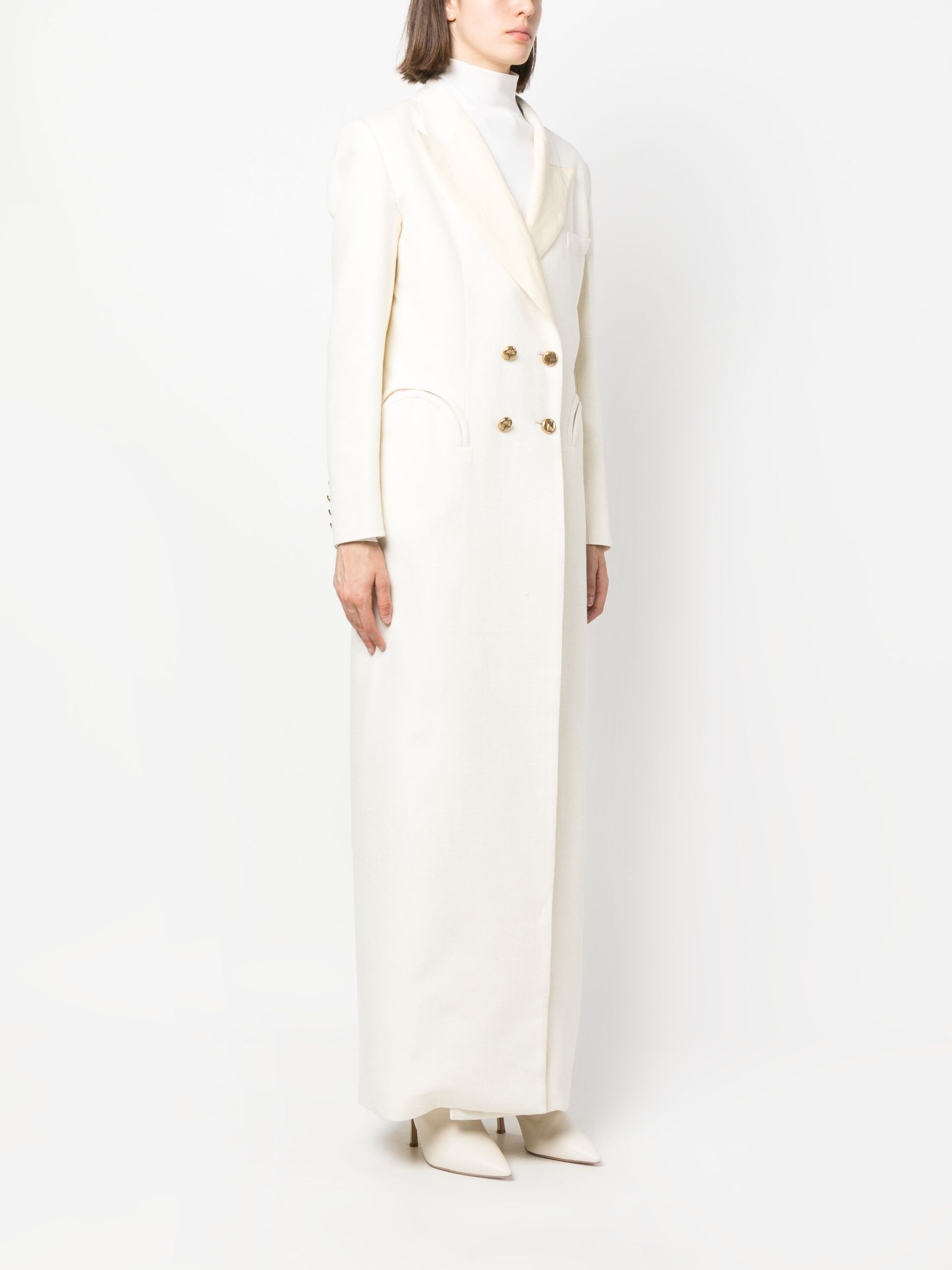 double-breasted maxi coat