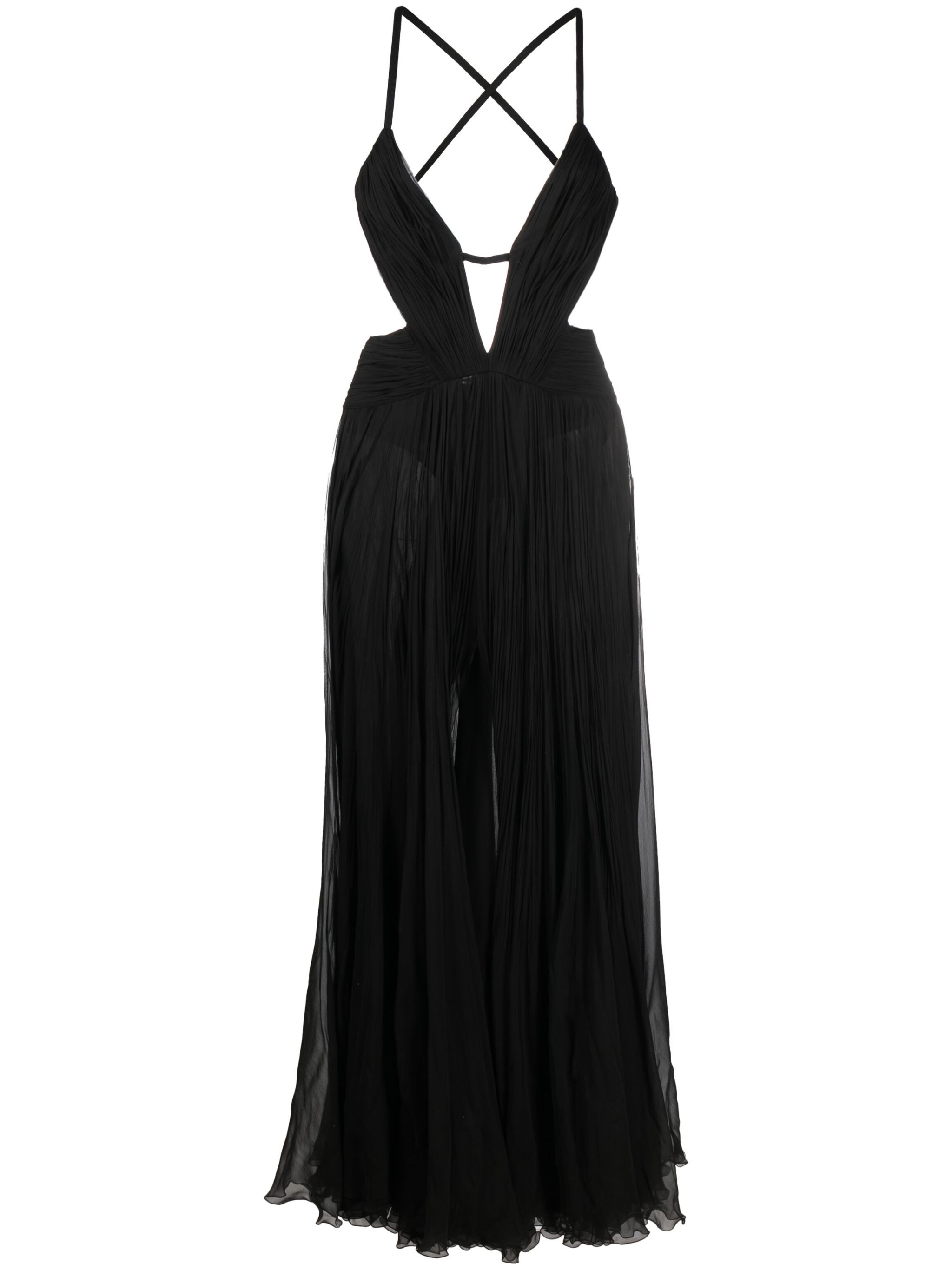 draped backless silk dress