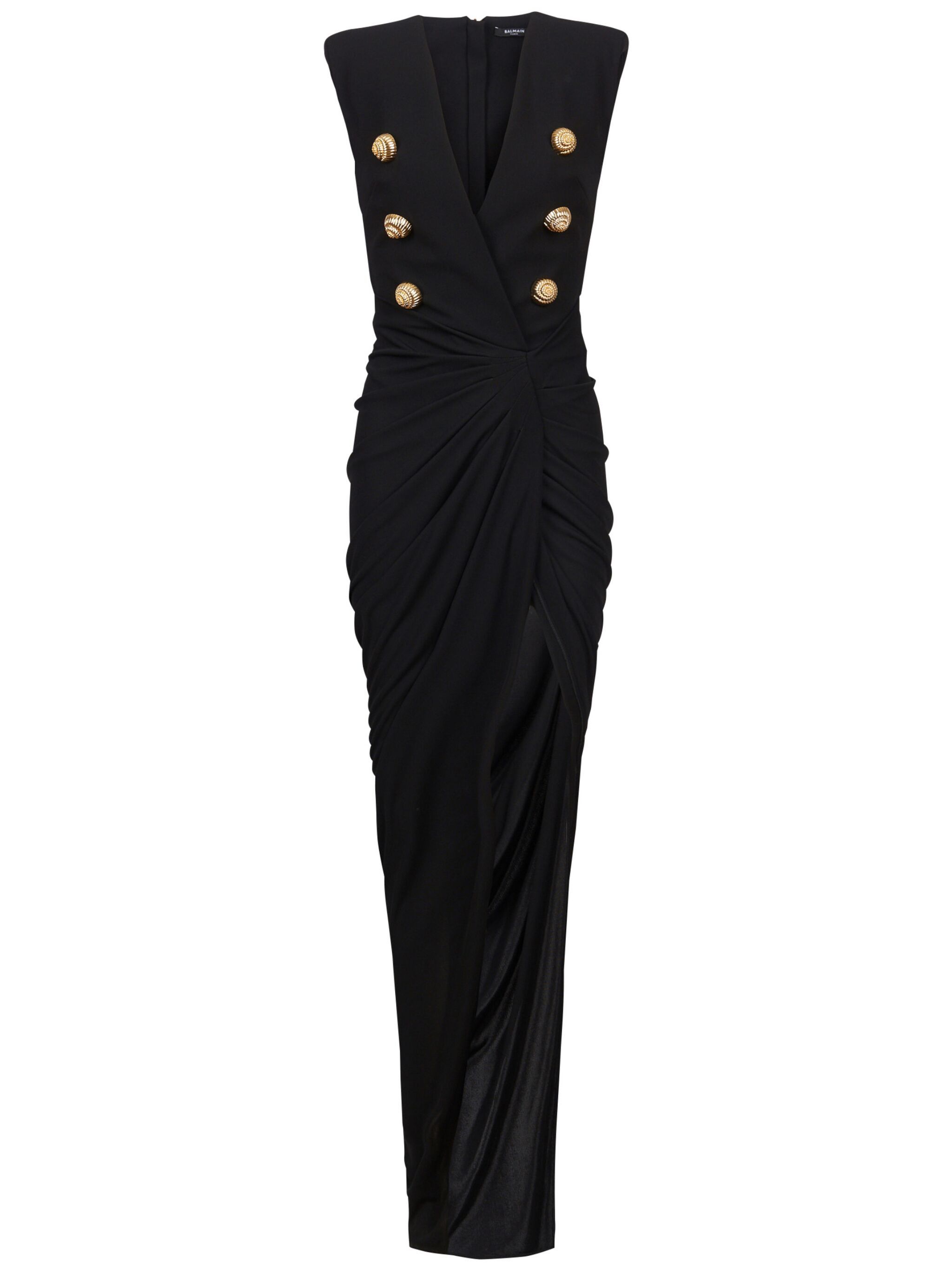 tailored crepe long dress 