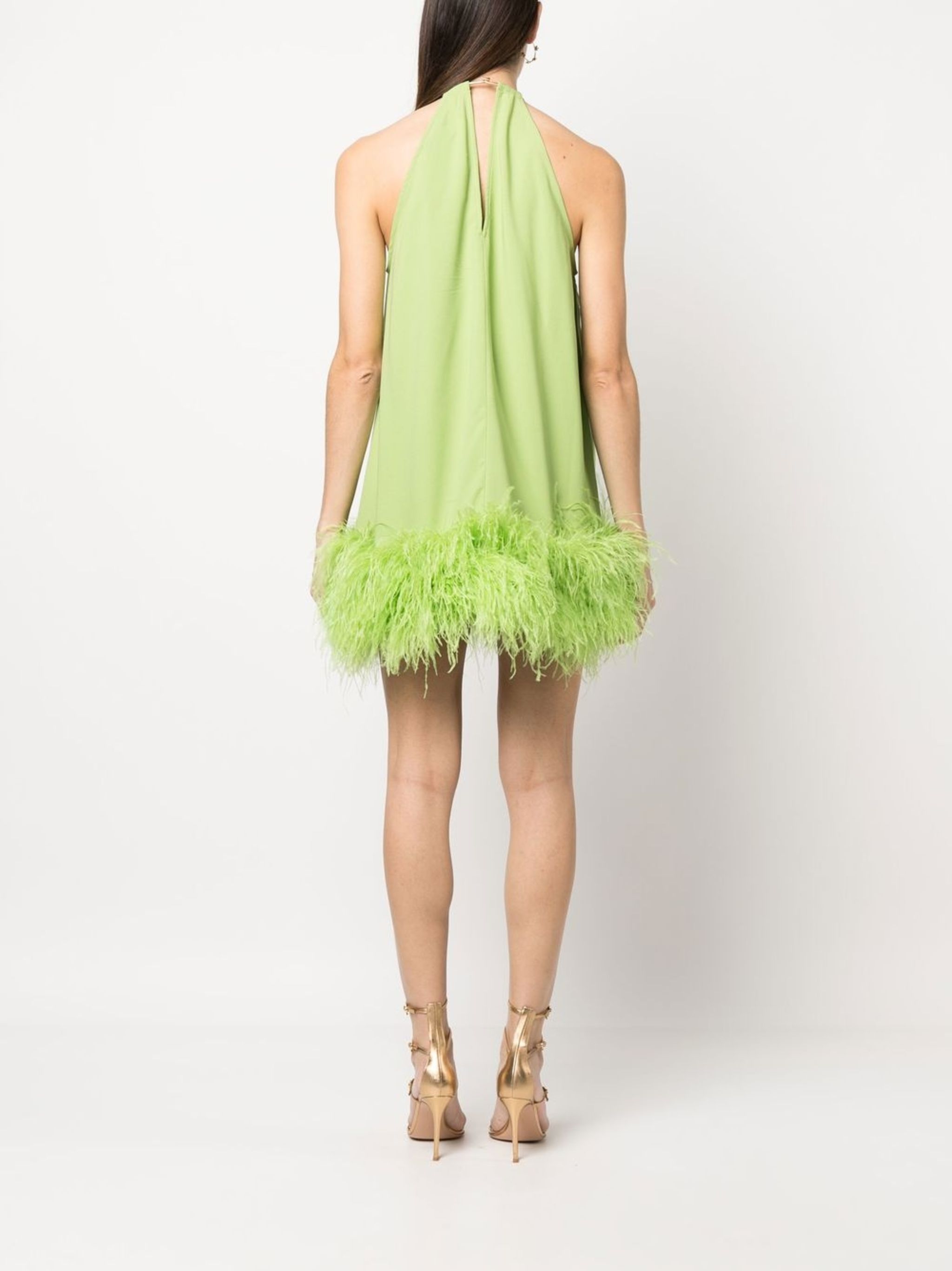 Reeves feather-trim minidress