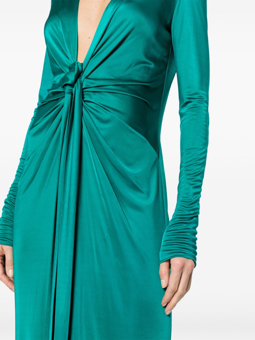 plunging concealedV-neck gown