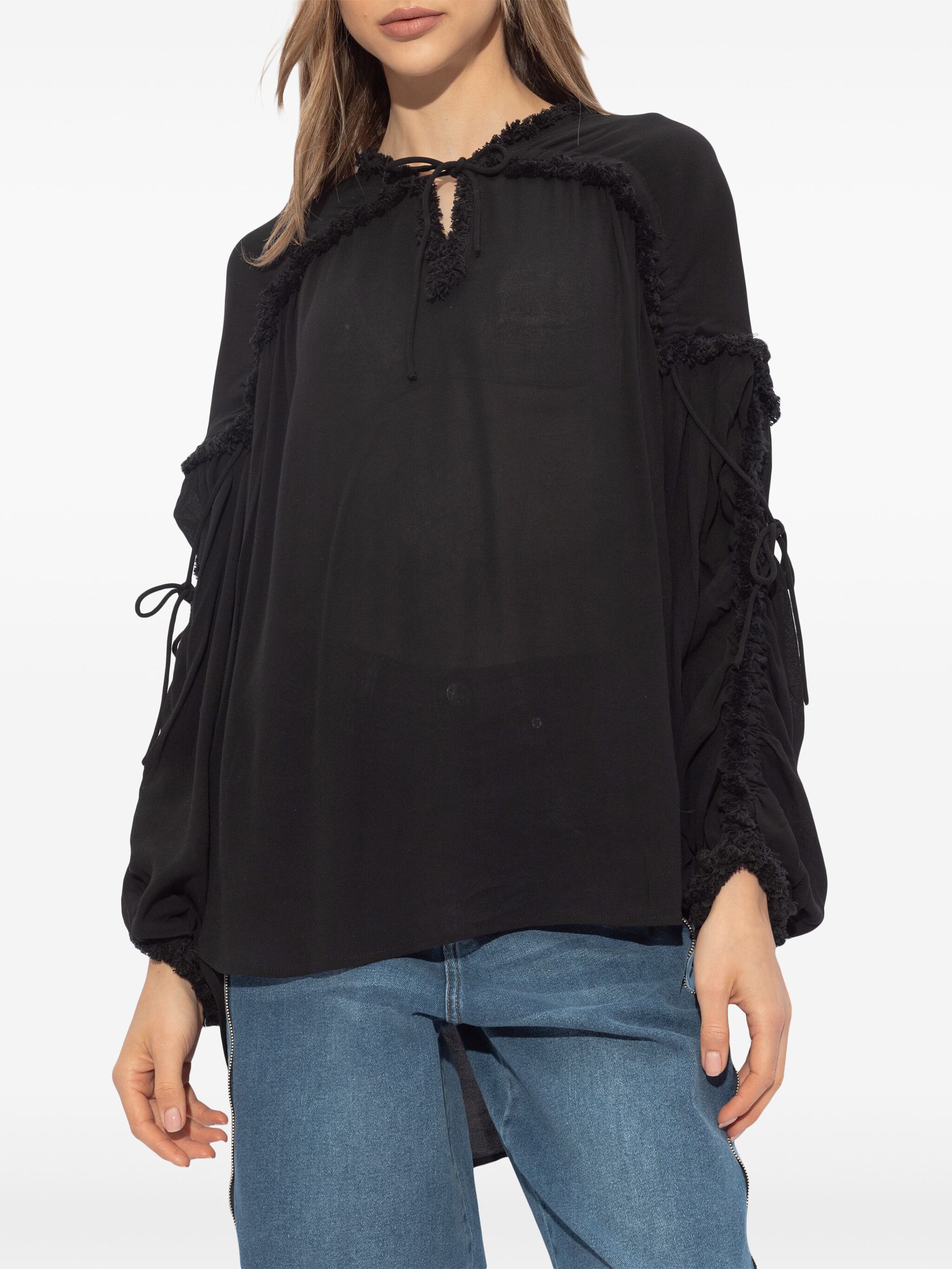 Observation frill-trim blouse