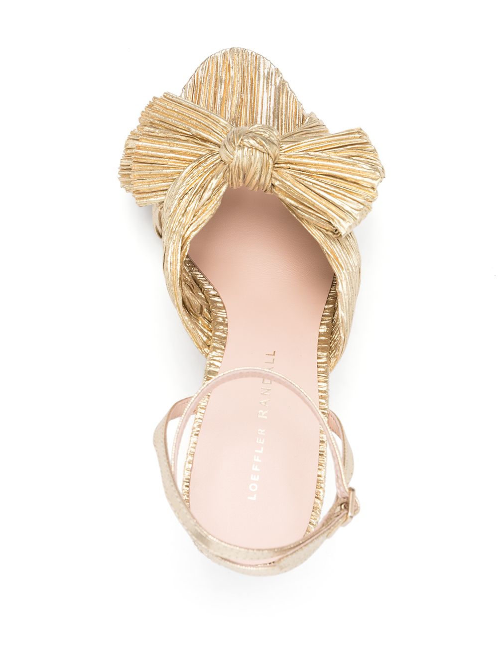 Camellia pleated leather sandals