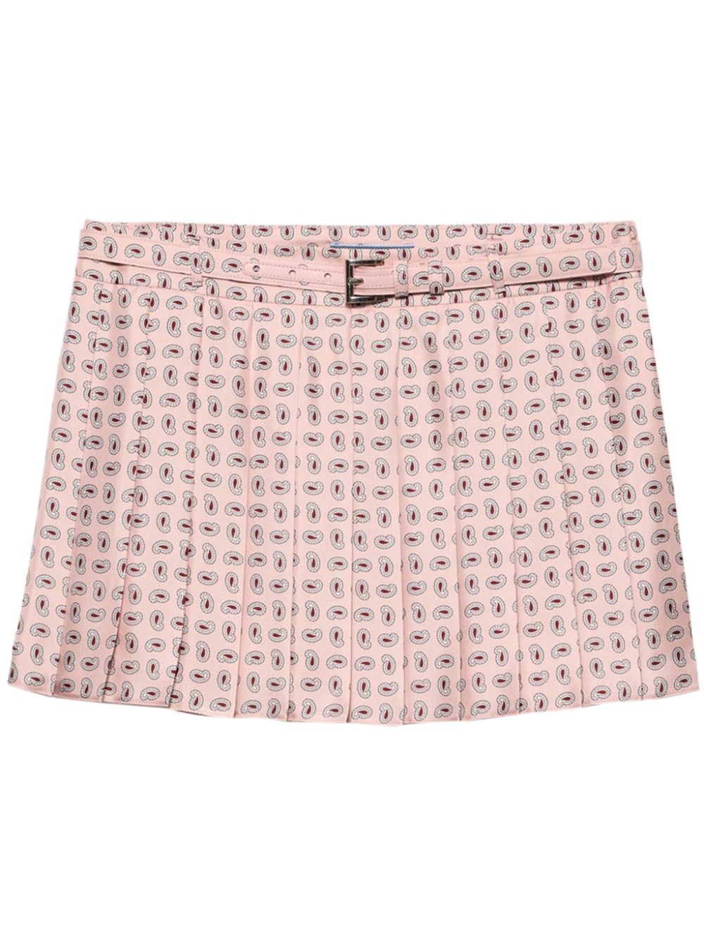 printed silk twill mini skirt