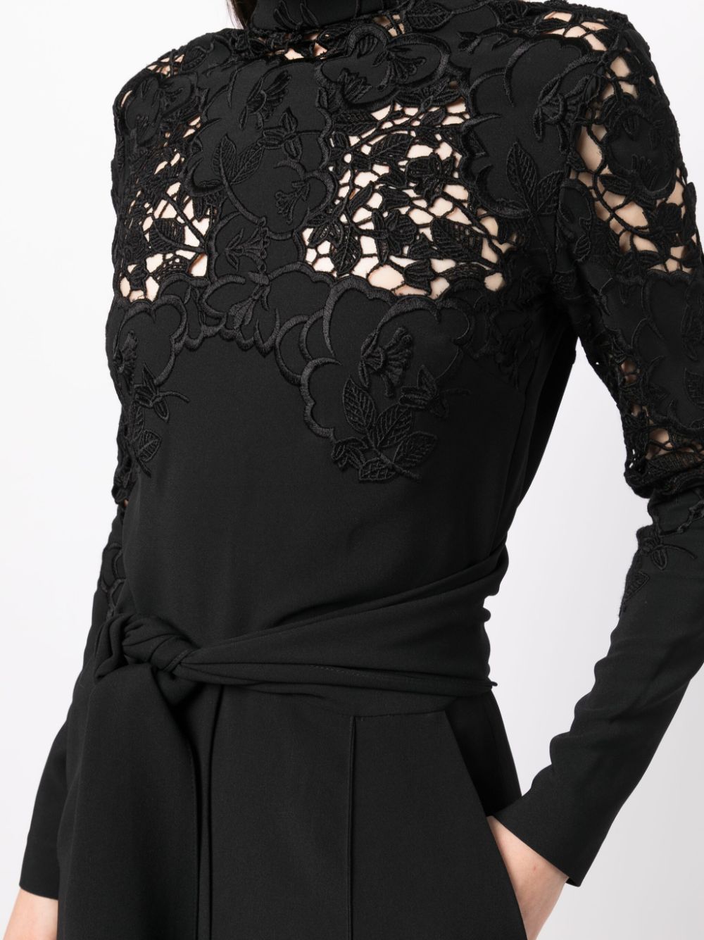 guipure-lace high-neck jumpsuit