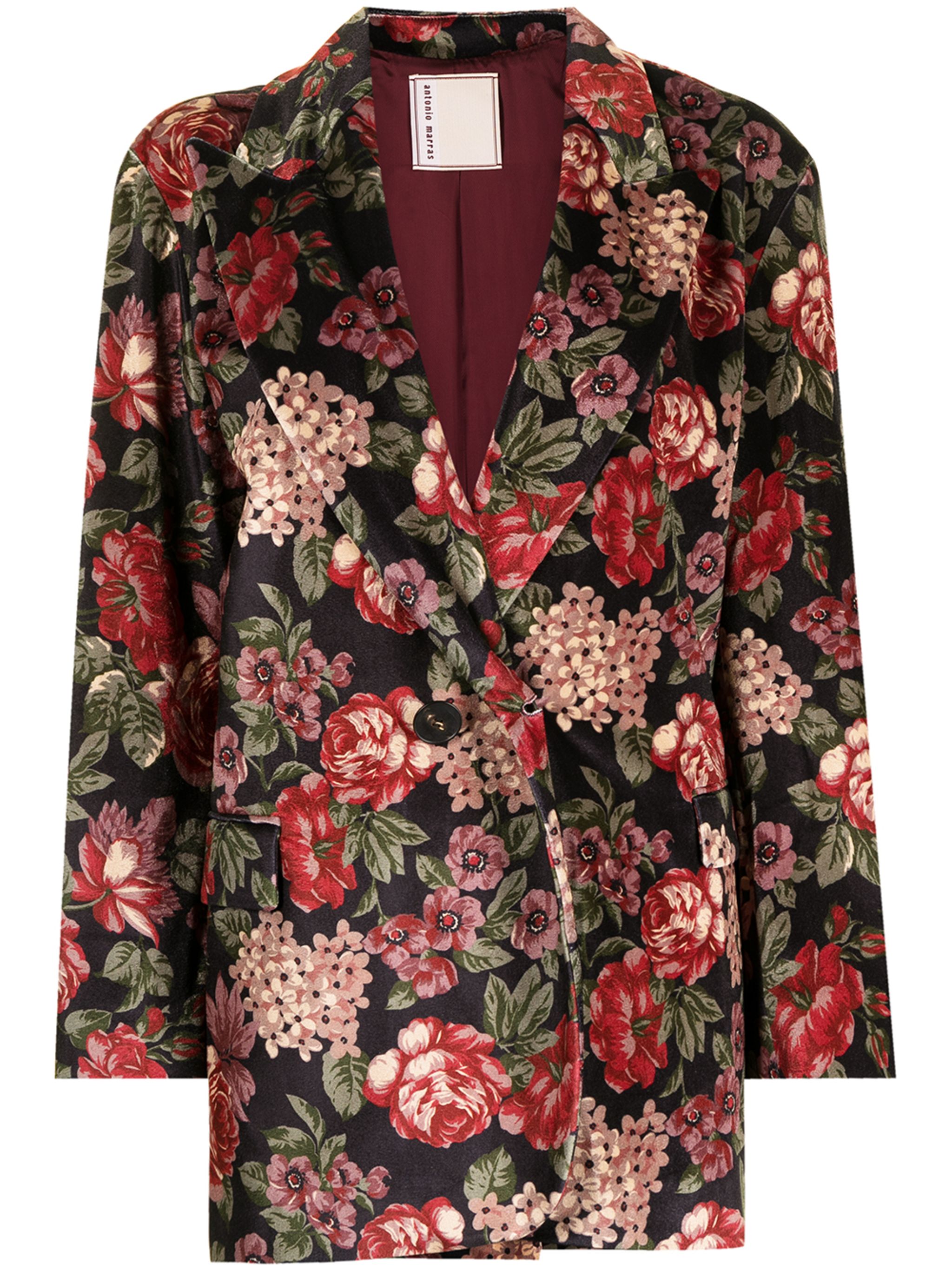 floral-print single-breasted blazer 