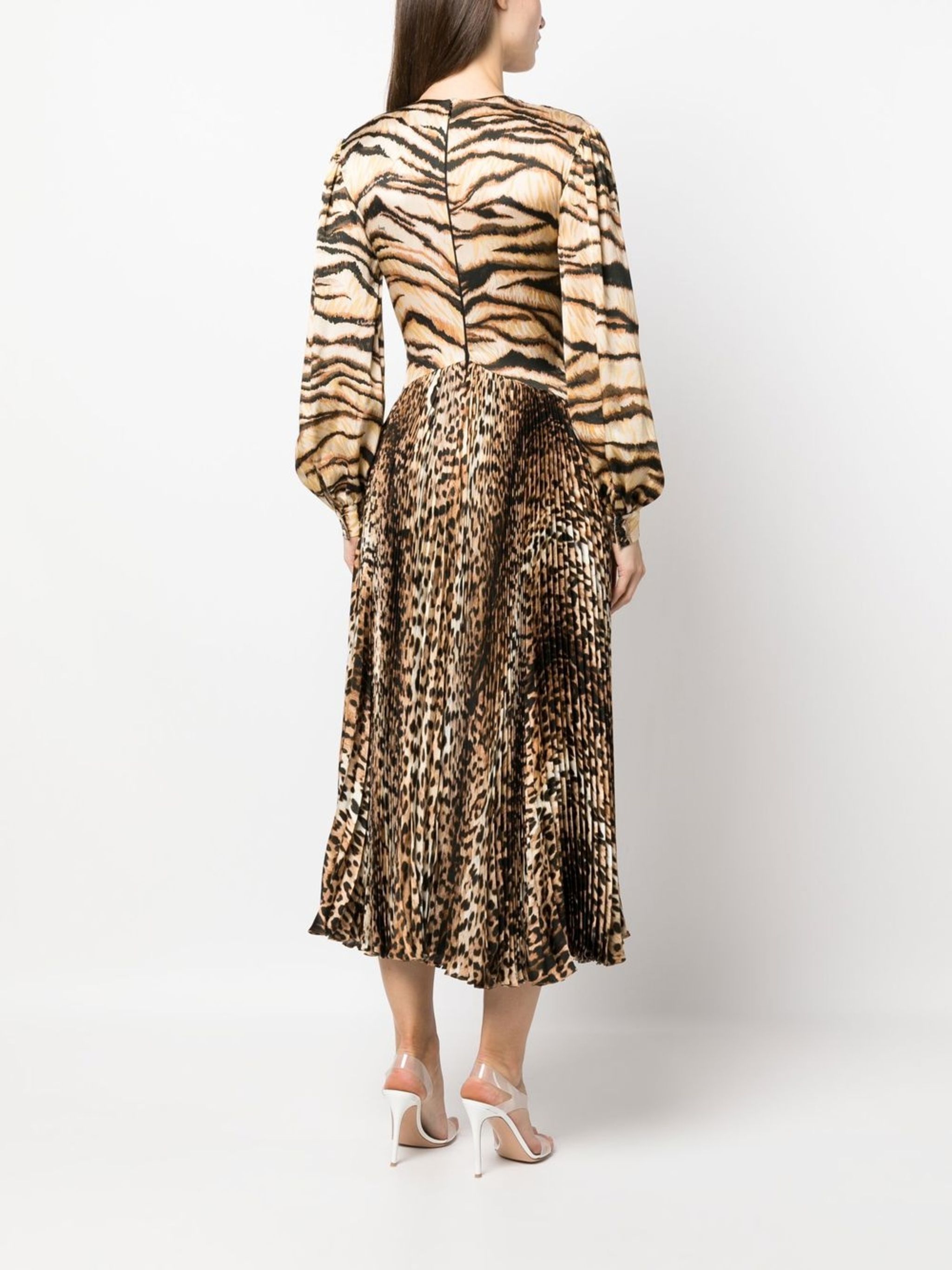 animal-print knot-font midi dress