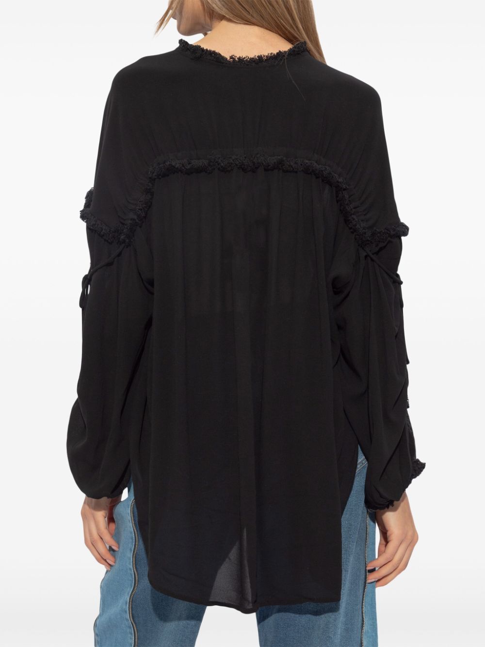 Observation frill-trim blouse