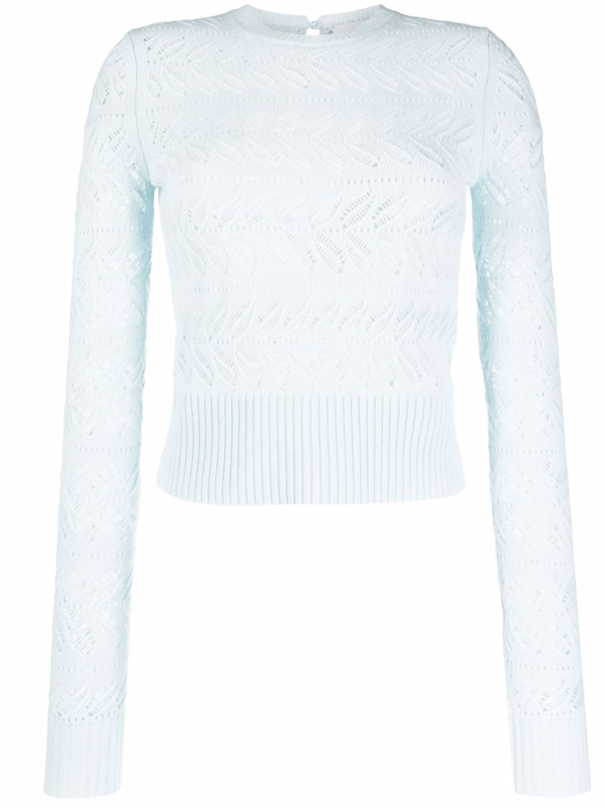 open-knit ribbed-trim jumper 