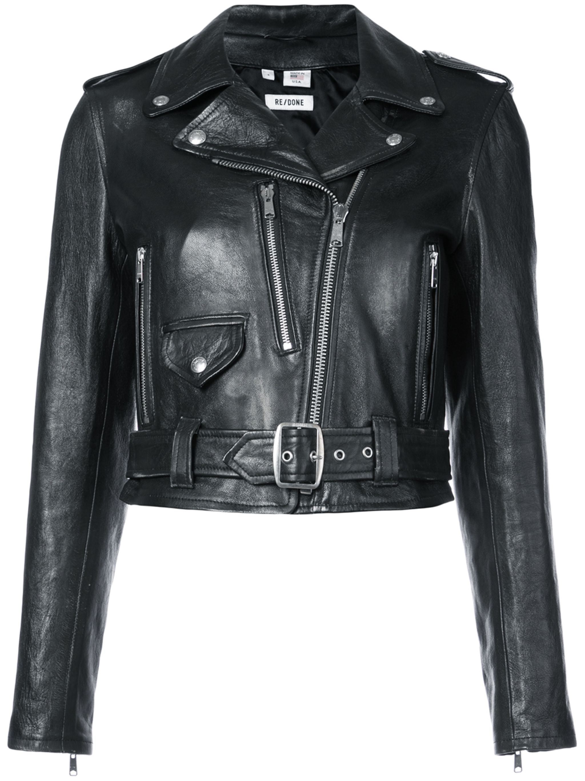 cropped biker jacket 