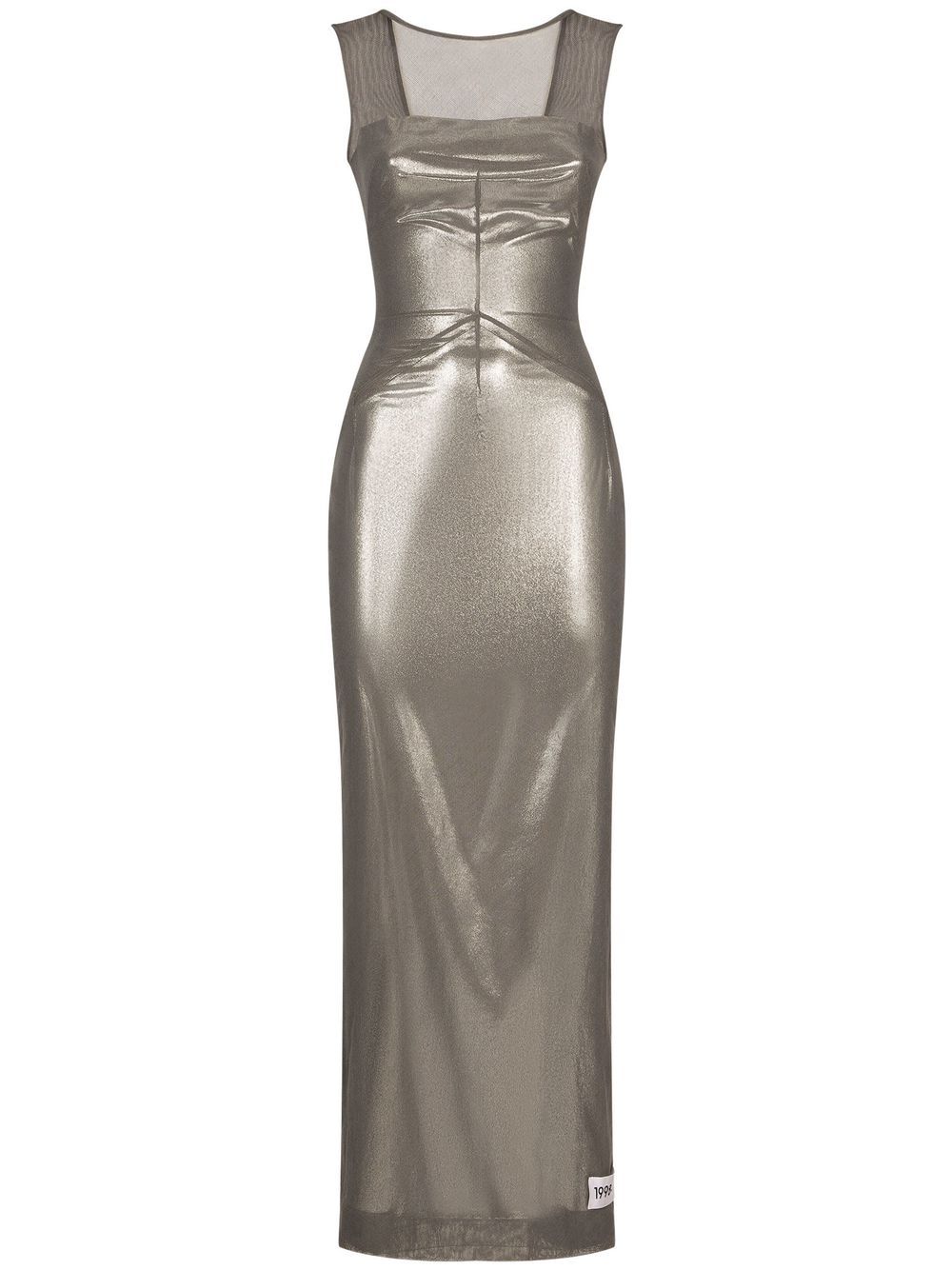 KIM DOLCE&GABBANA metallic-finish ankle-length dress