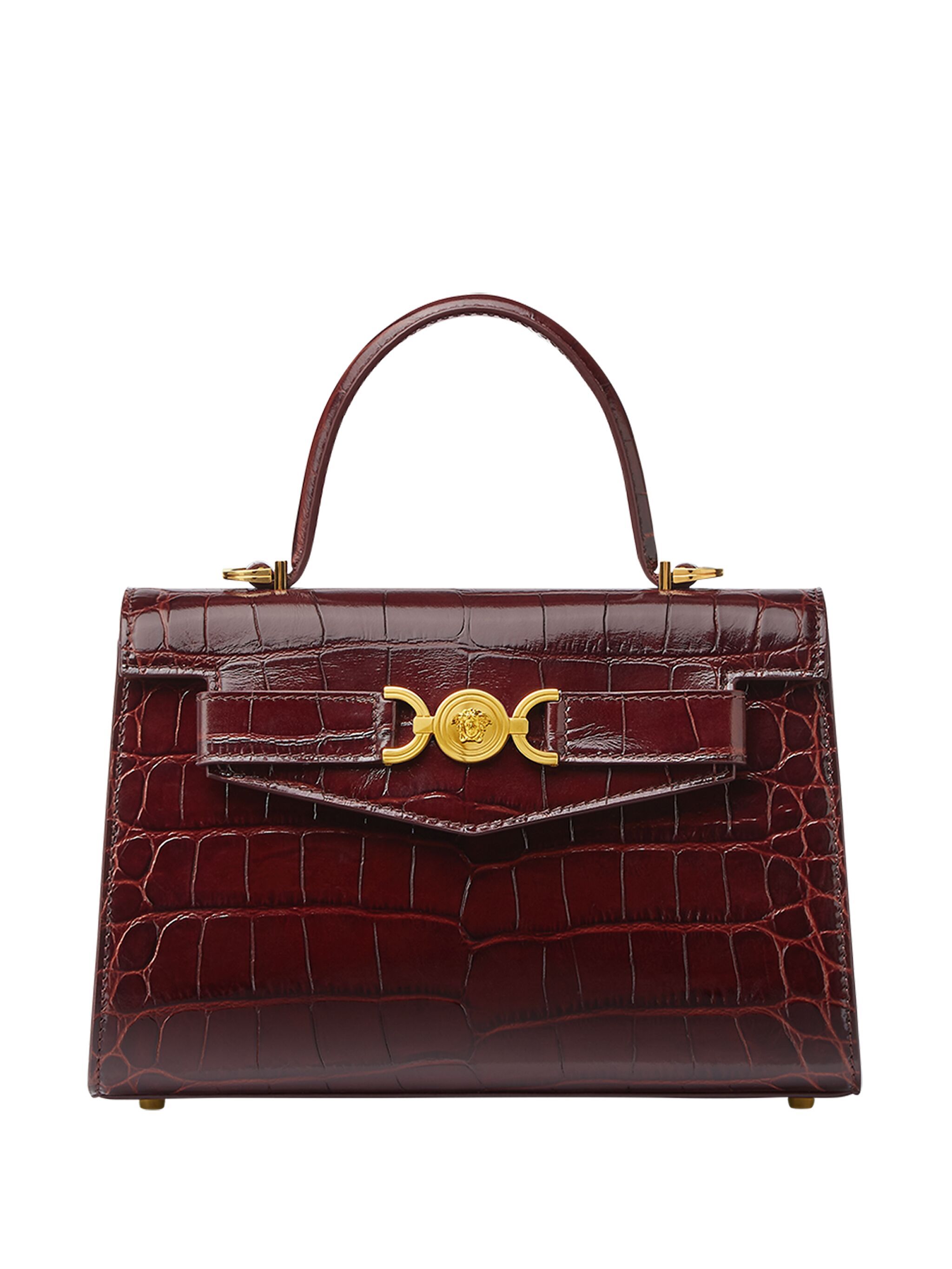  crocodile-embossed leather tote bag