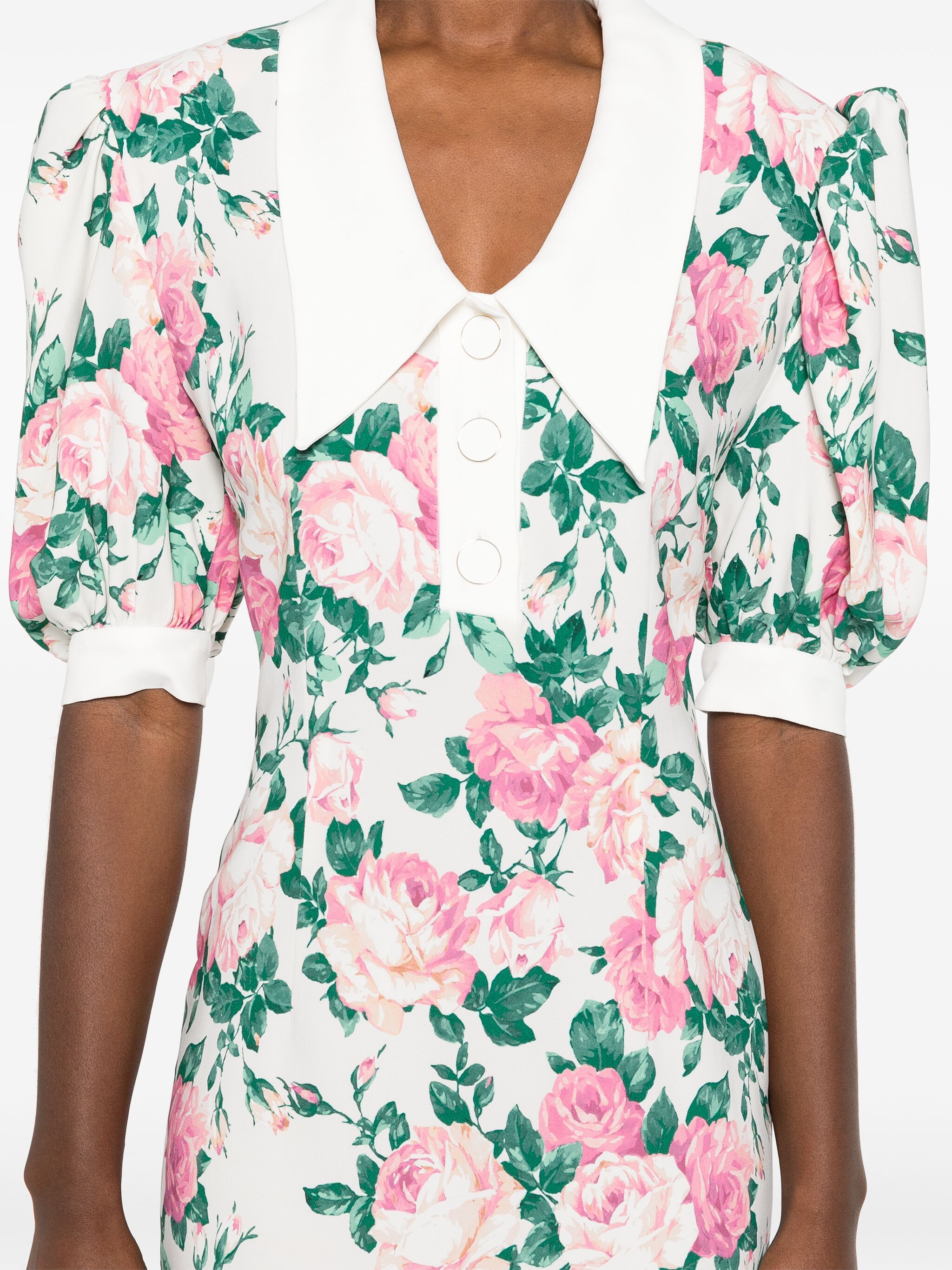 floral-print oversized-collar minidress