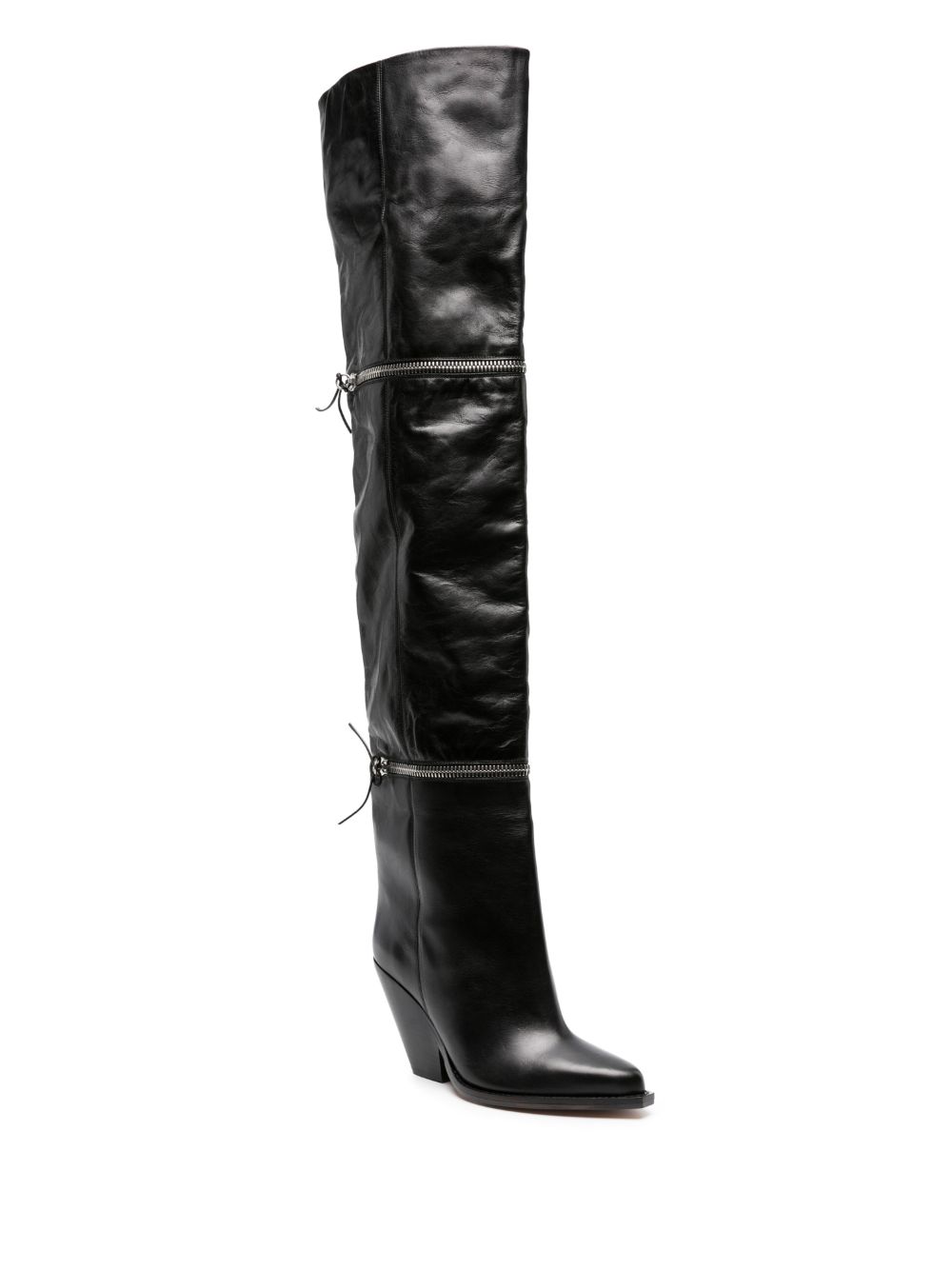 Lelodie 100mm thigh-high leather boots