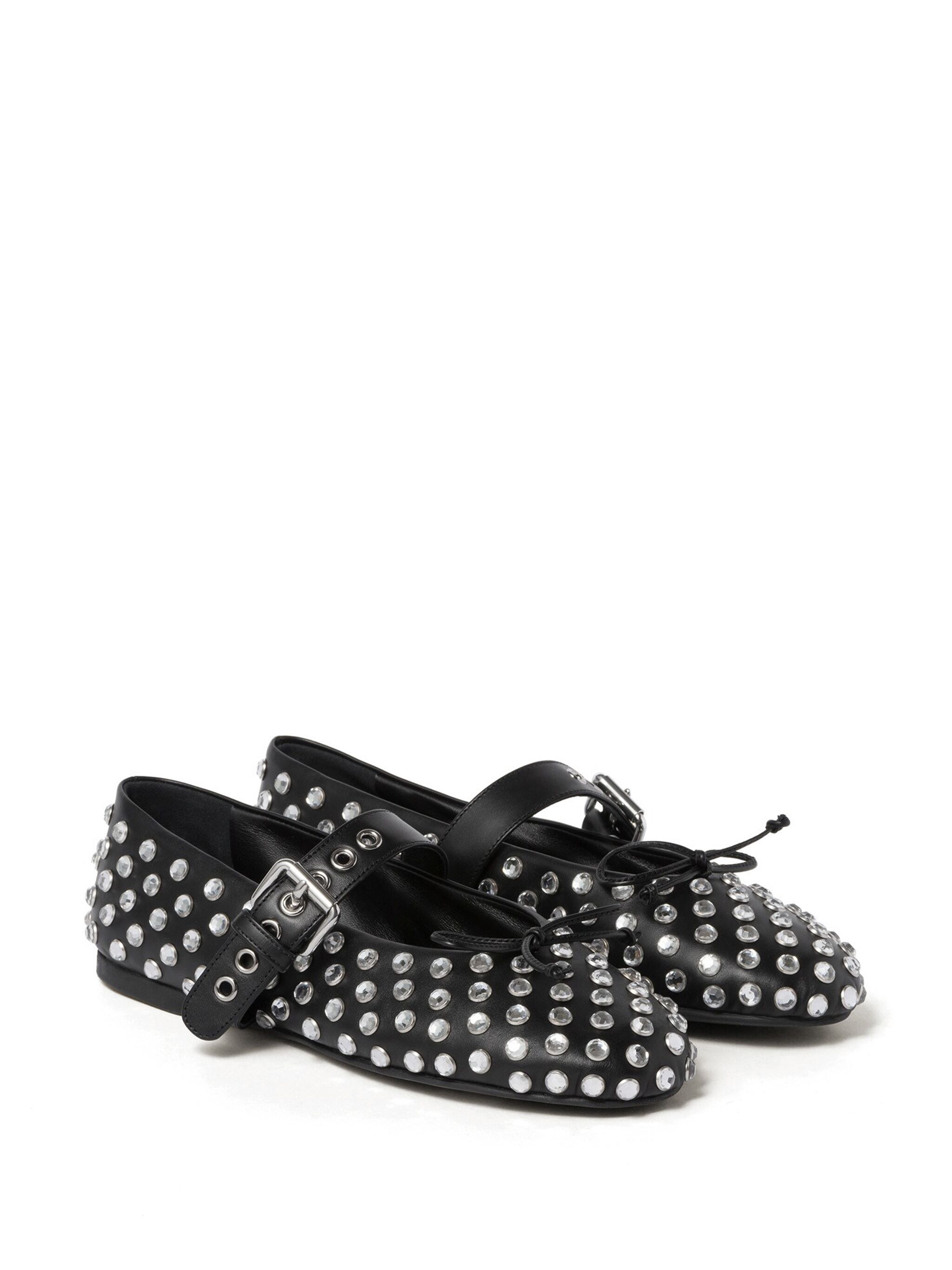 studded leather ballerina shoes