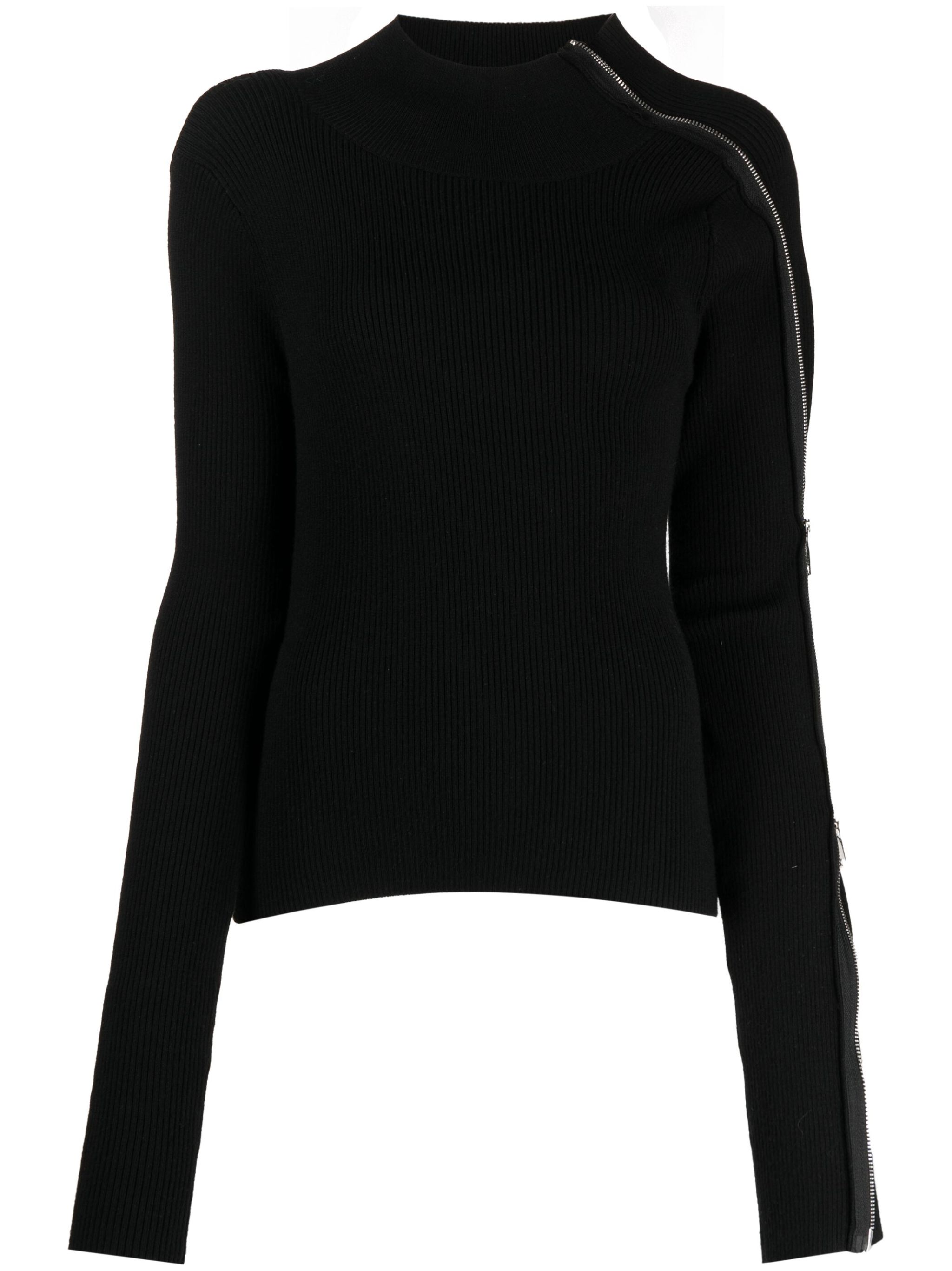 zip-detailed rollneck jumper