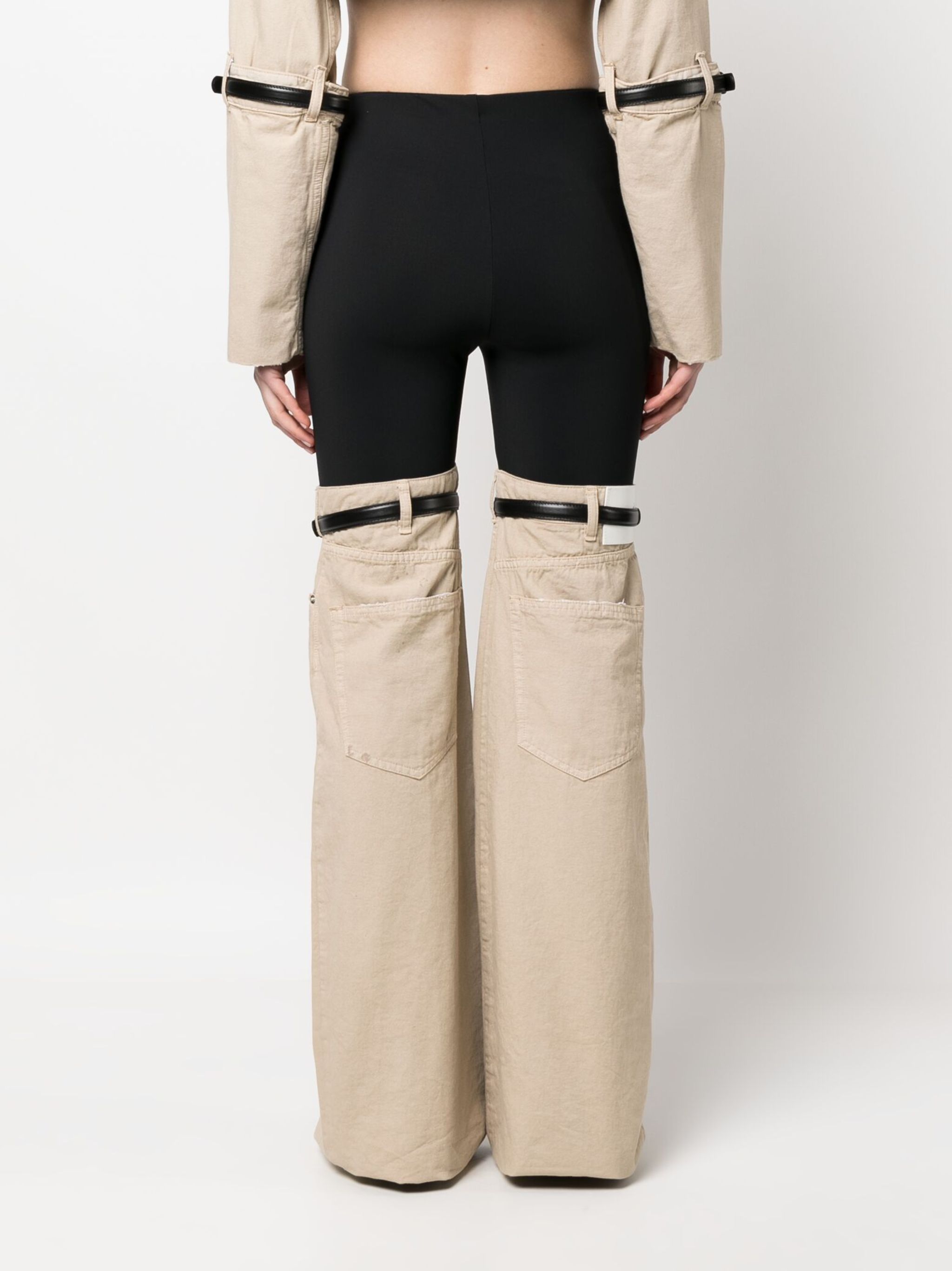 denim hybrid flare trousers