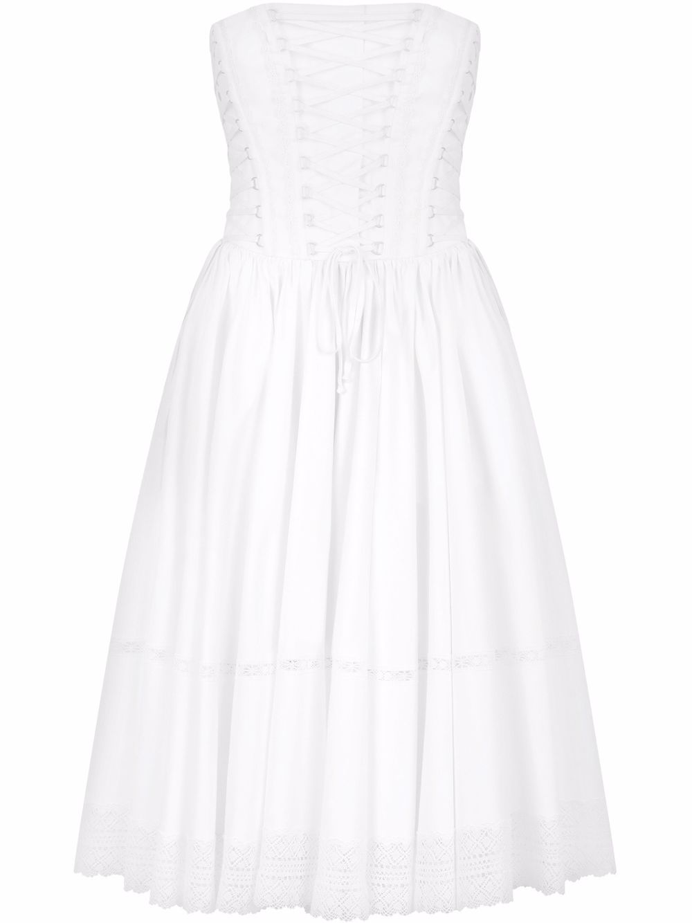 gabardine bustier midi dress