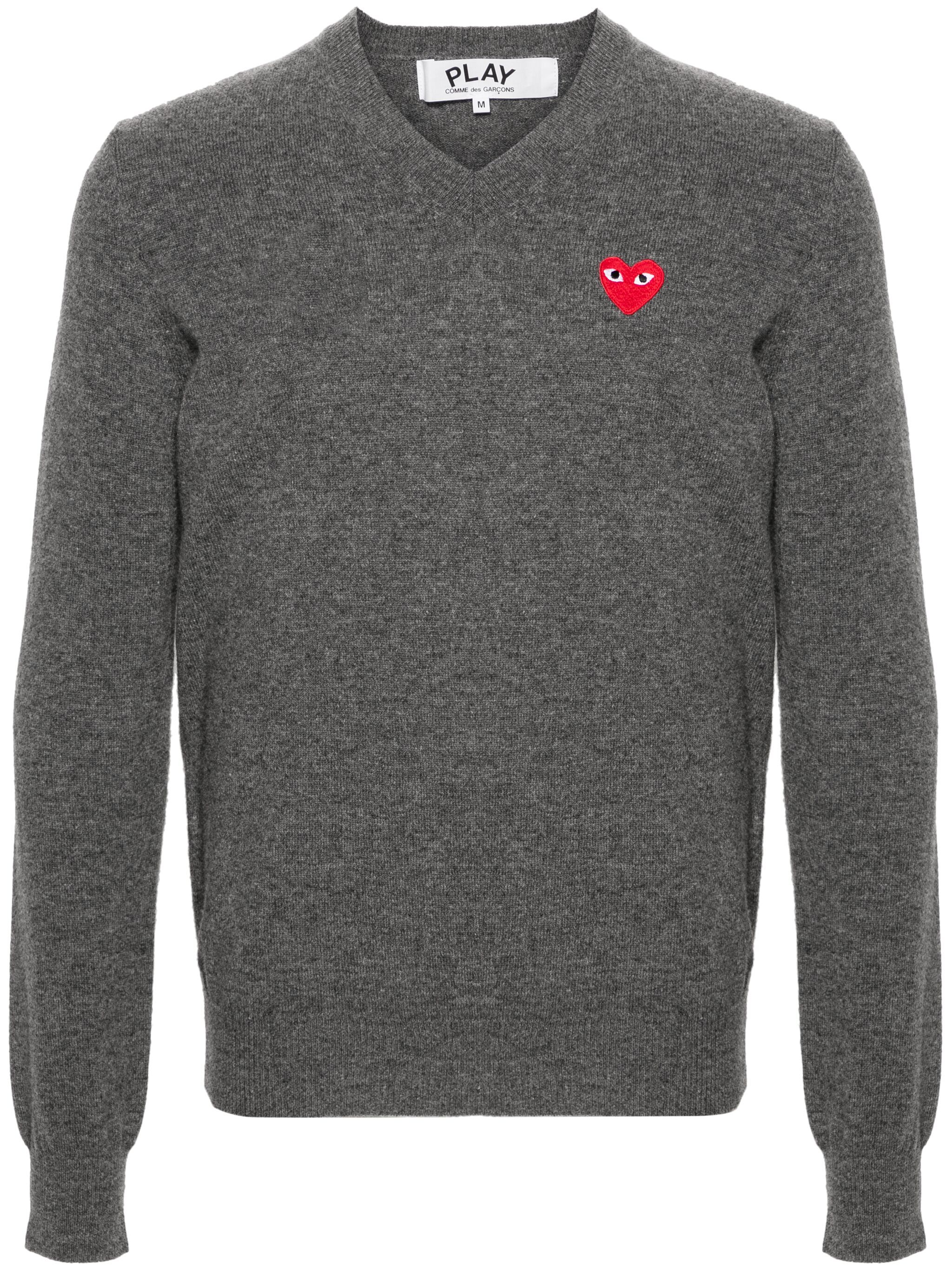 heart-patch wool jumper