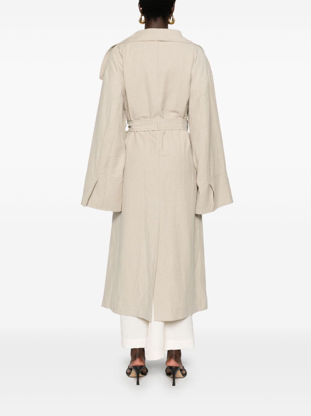 Signature linen-blend midi coat