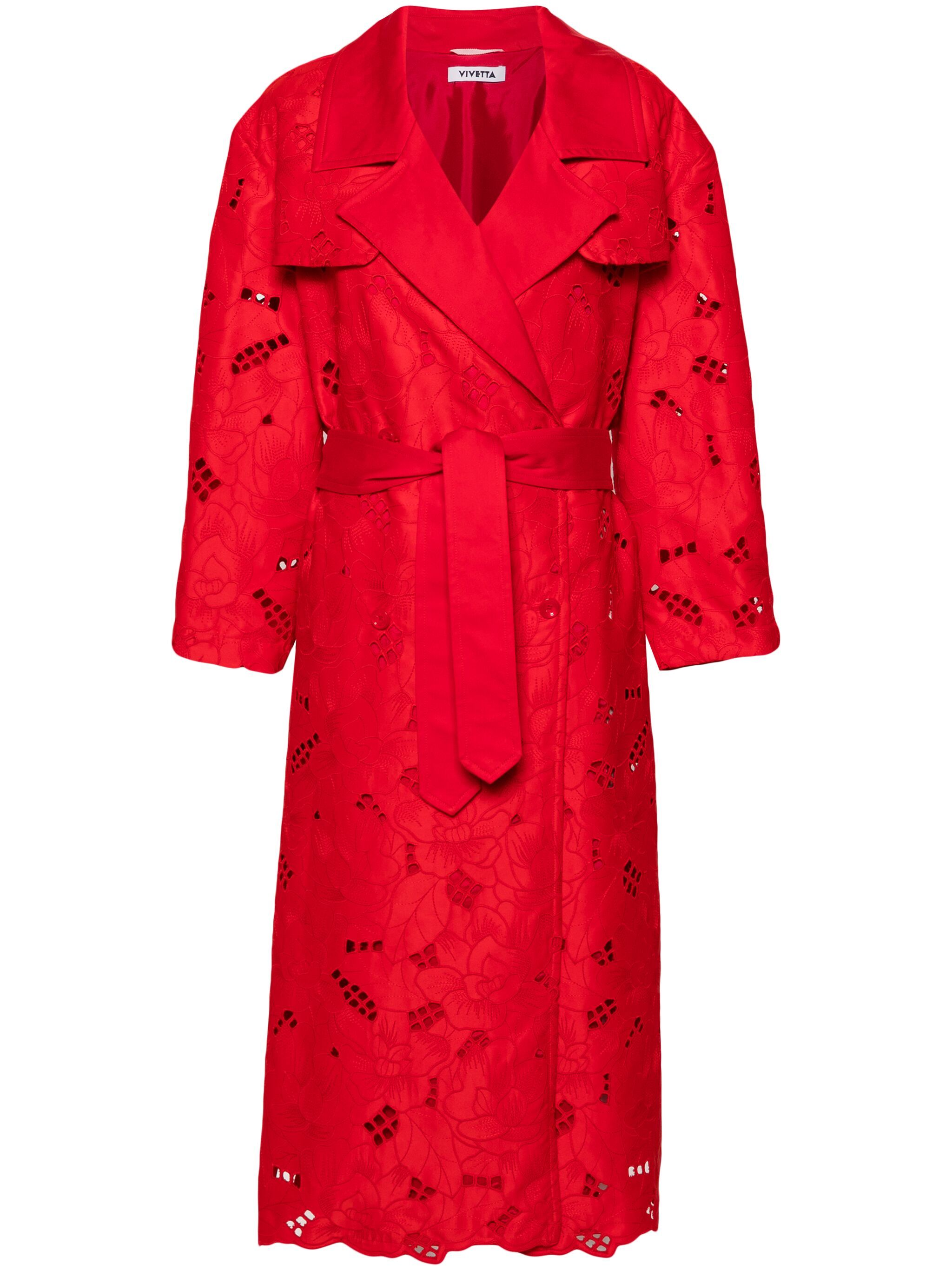 broderie-anglaise trench coat