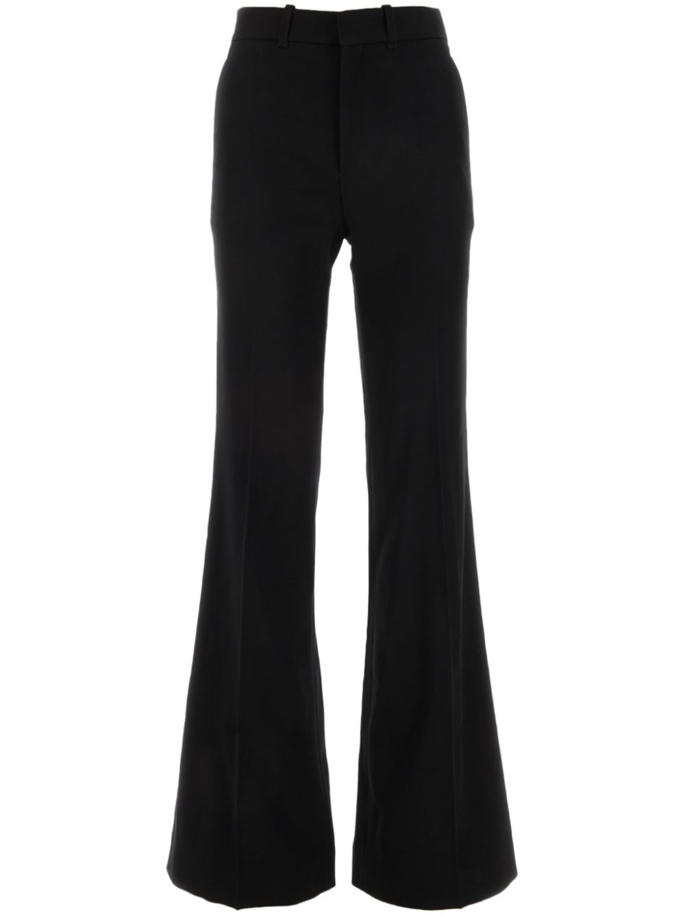 wool flared trousers