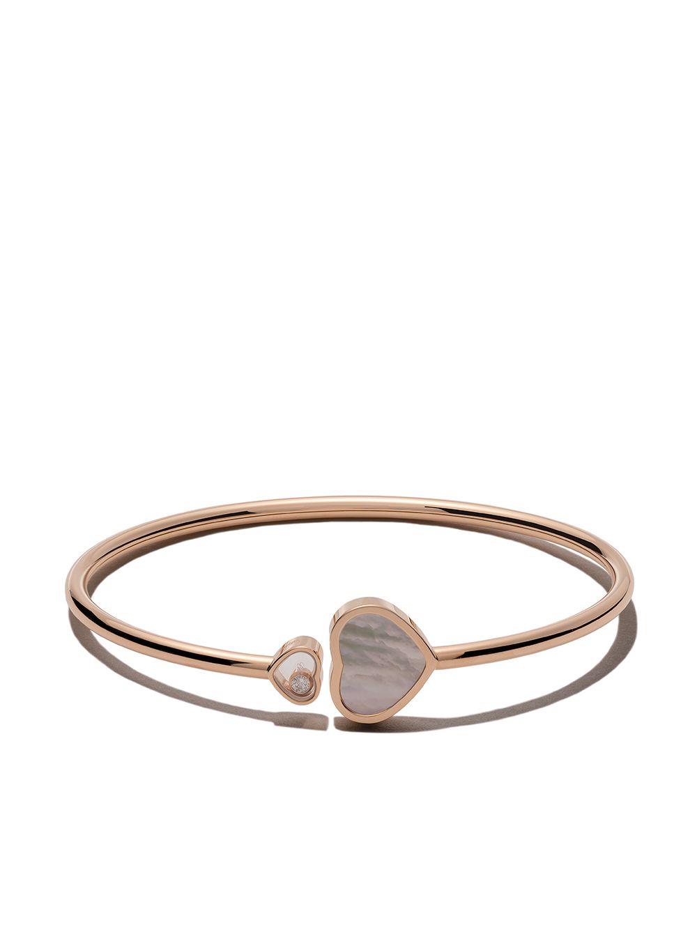 18kt rose gold Happy Hearts mother-of-pearl and diamond bangle