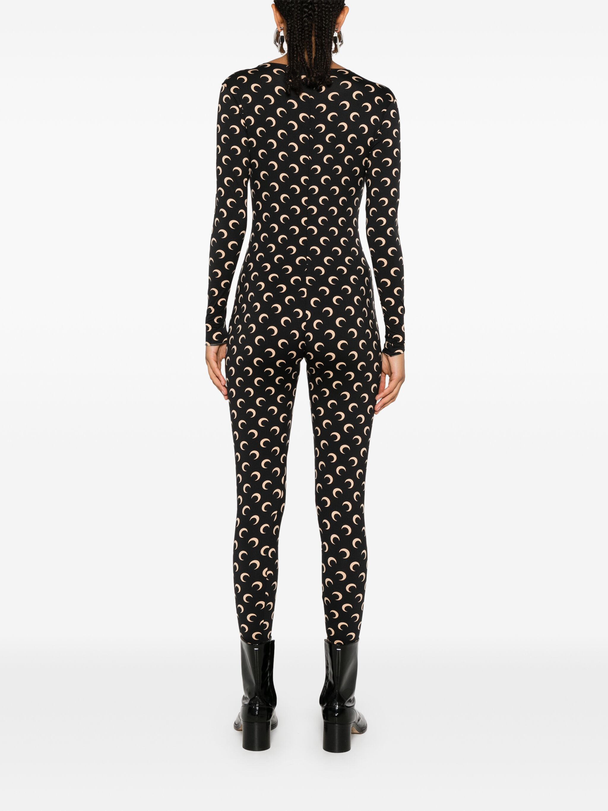 moon-print jersey catsuit