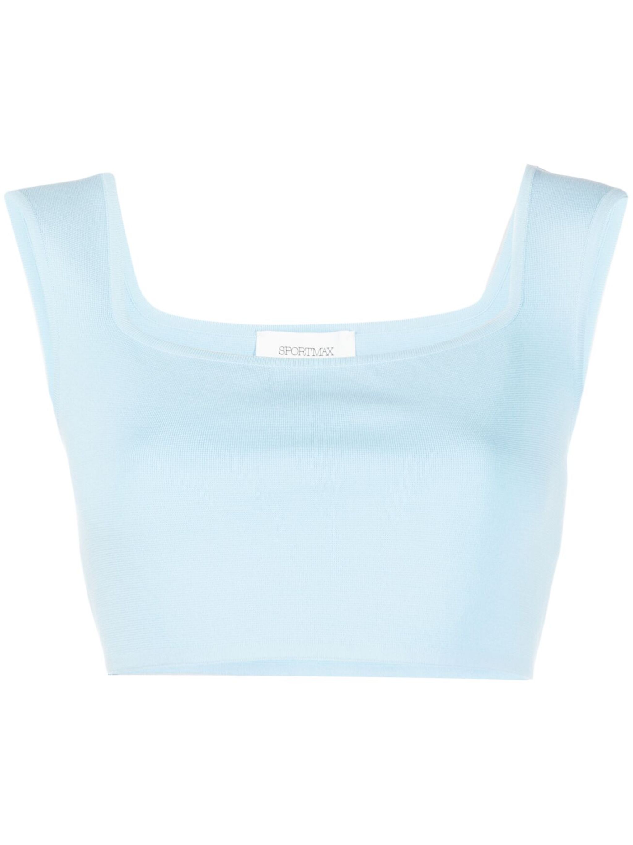 square-neck cropped vest top 