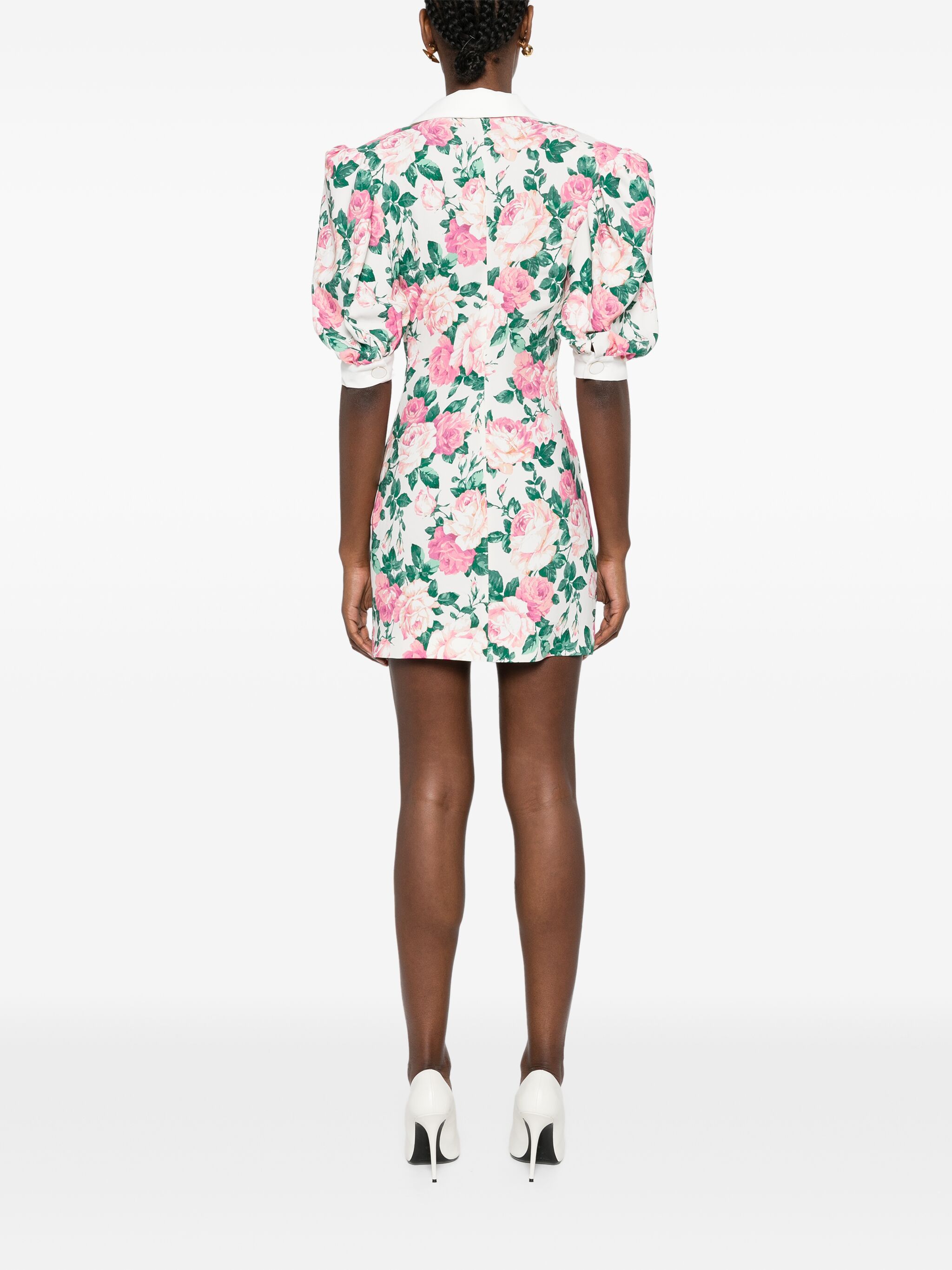 floral-print oversized-collar minidress