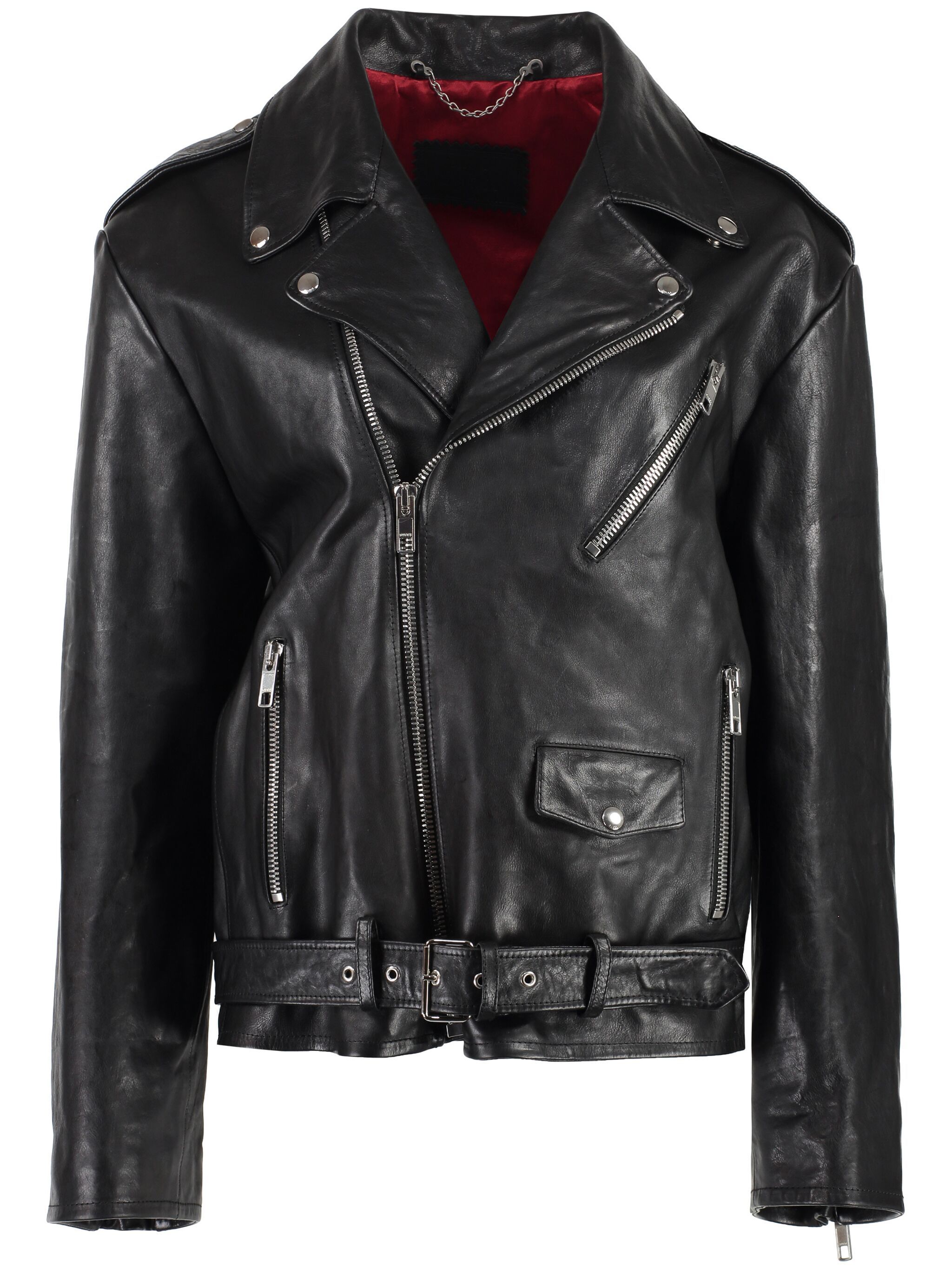 oversize biker leather jacket