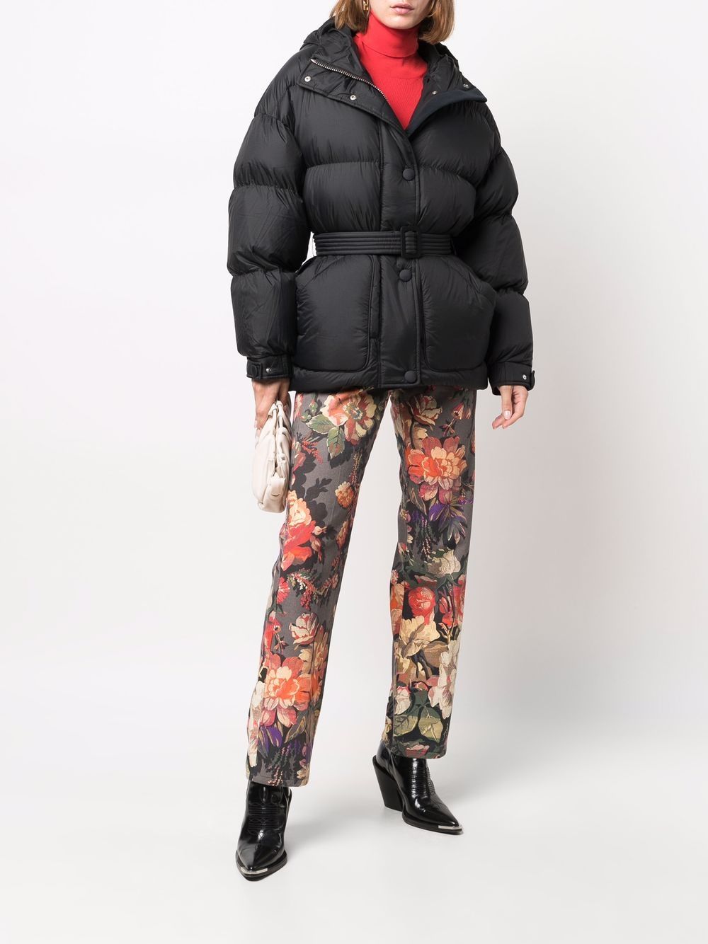 belted puffer jacket