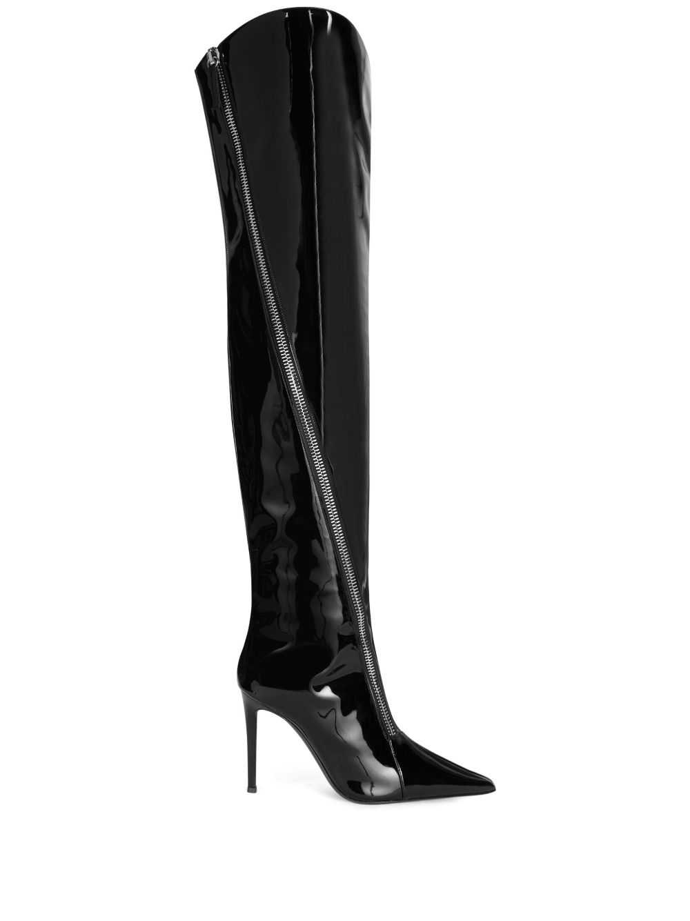 Crudelia 105mm patent leather boots