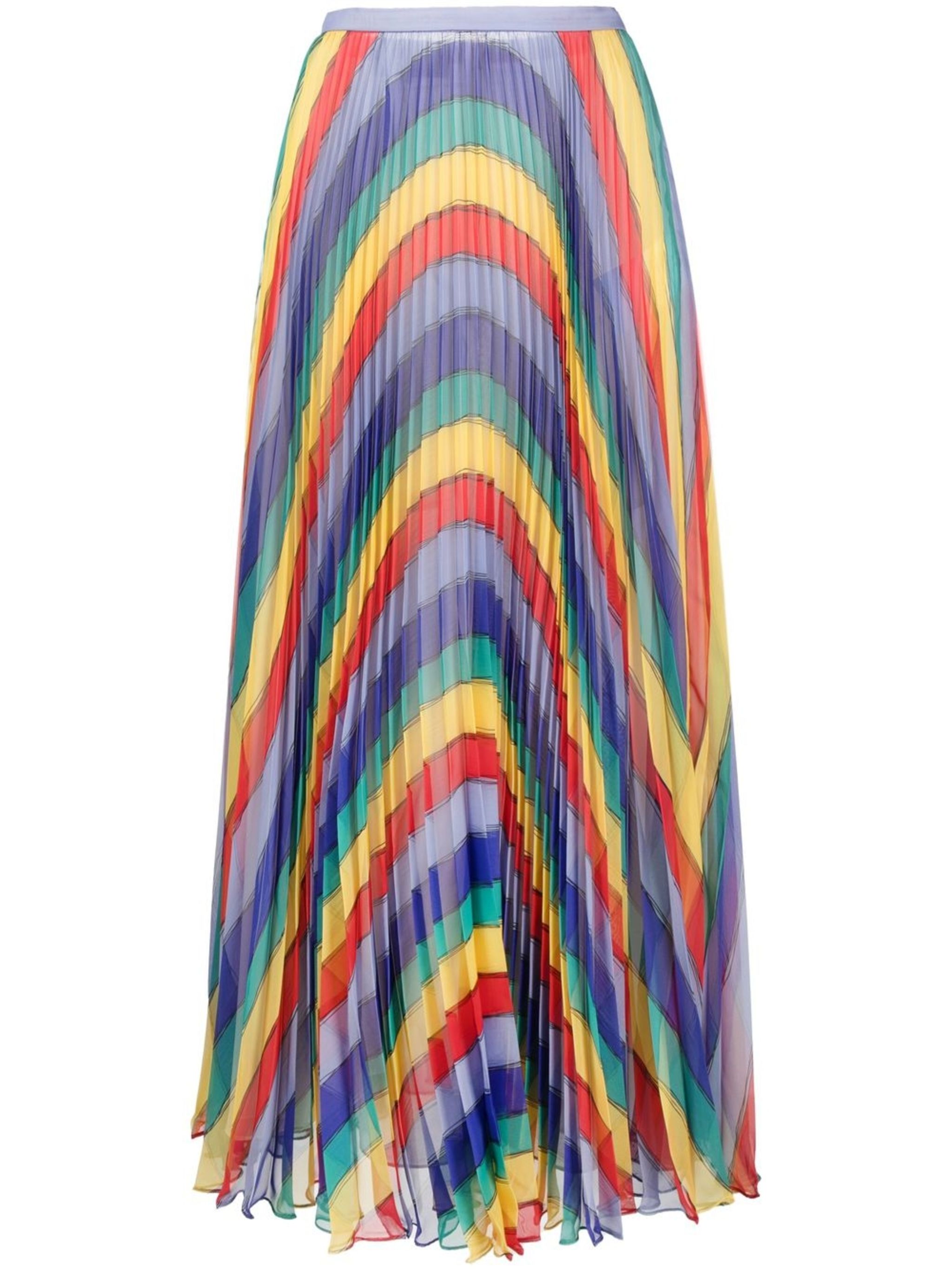 wave print pleated skirt