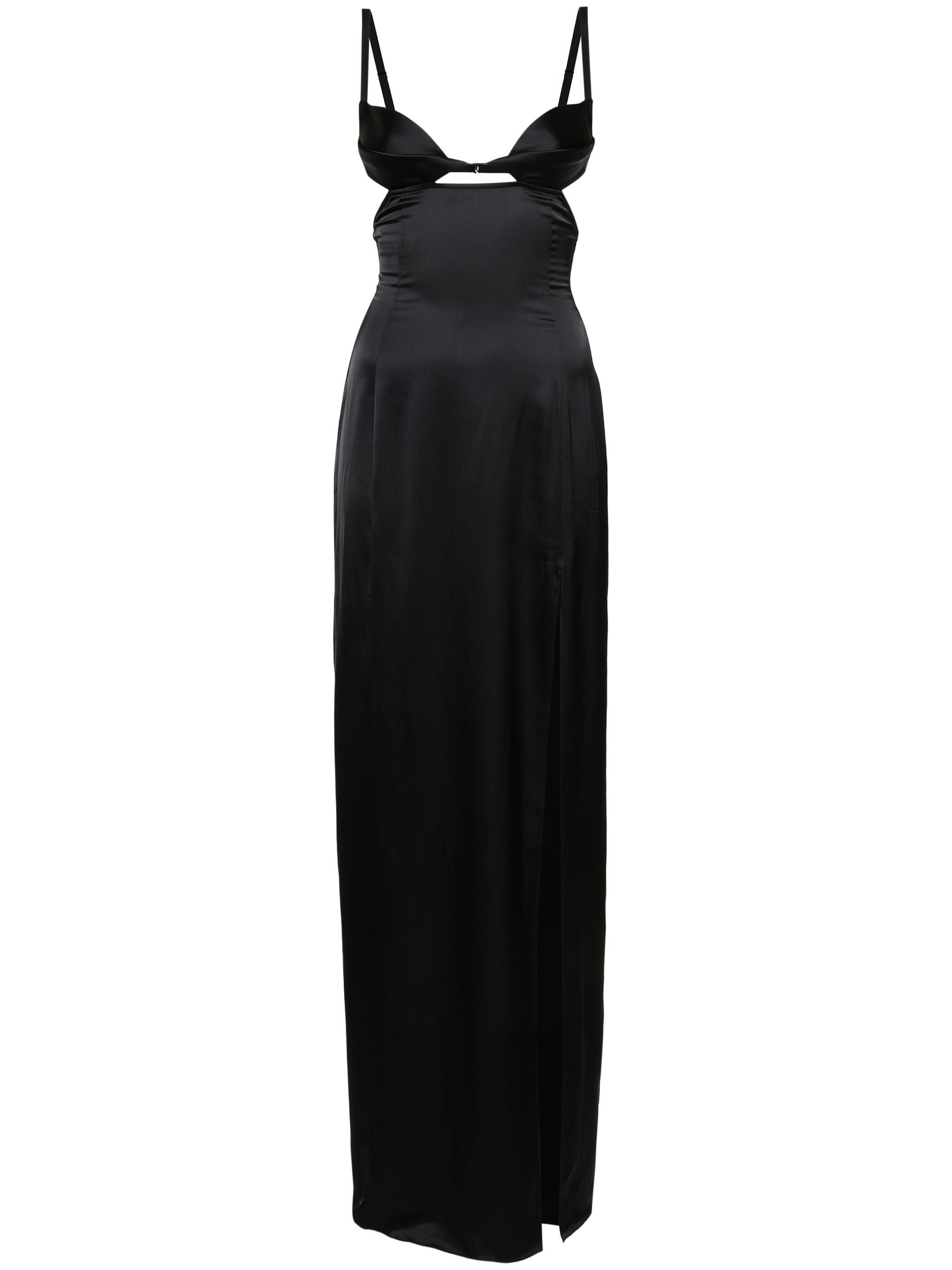 cut-out detail satin dress 