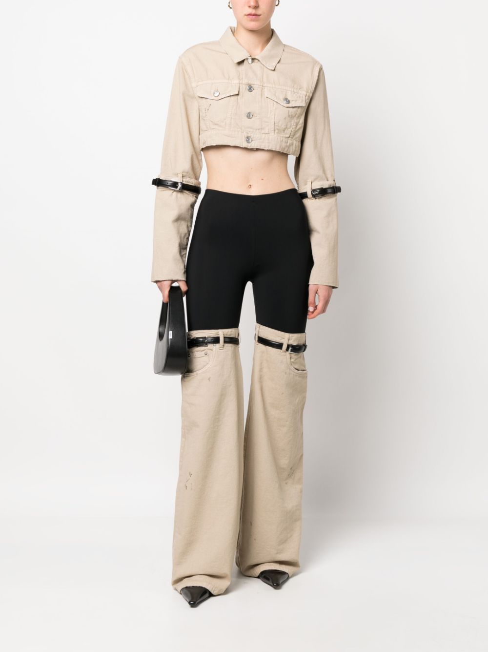 denim hybrid flare trousers