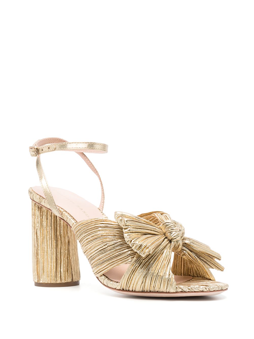 Camellia pleated leather sandals