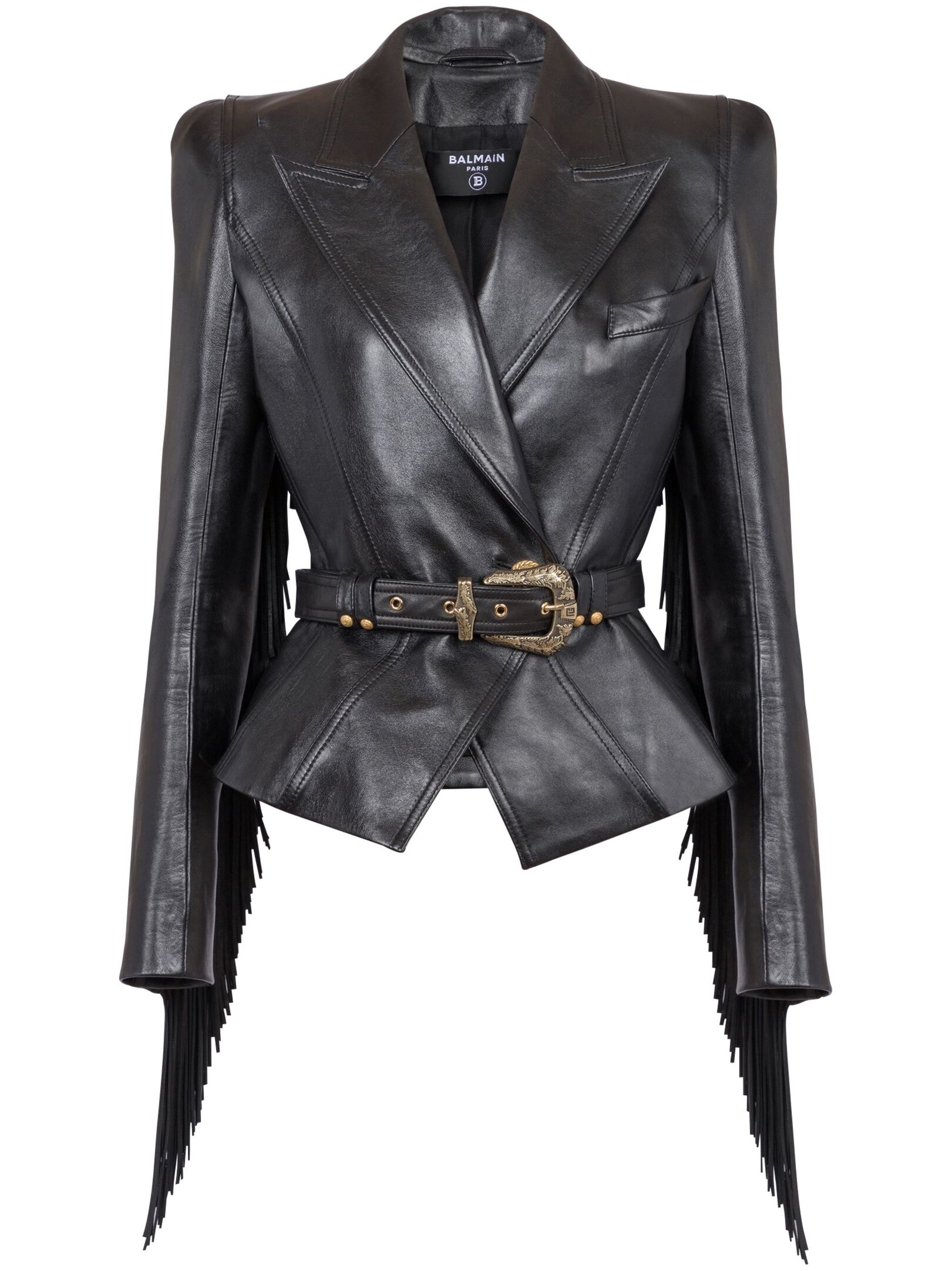 Jolie Madame fringed leather jacket