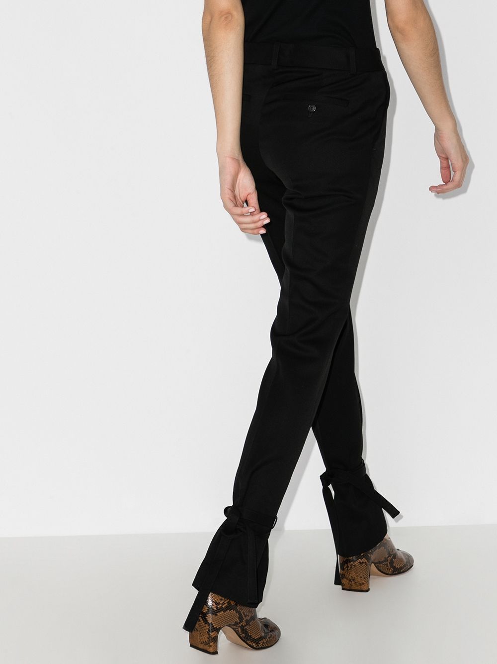 tie hem slim fit trousers