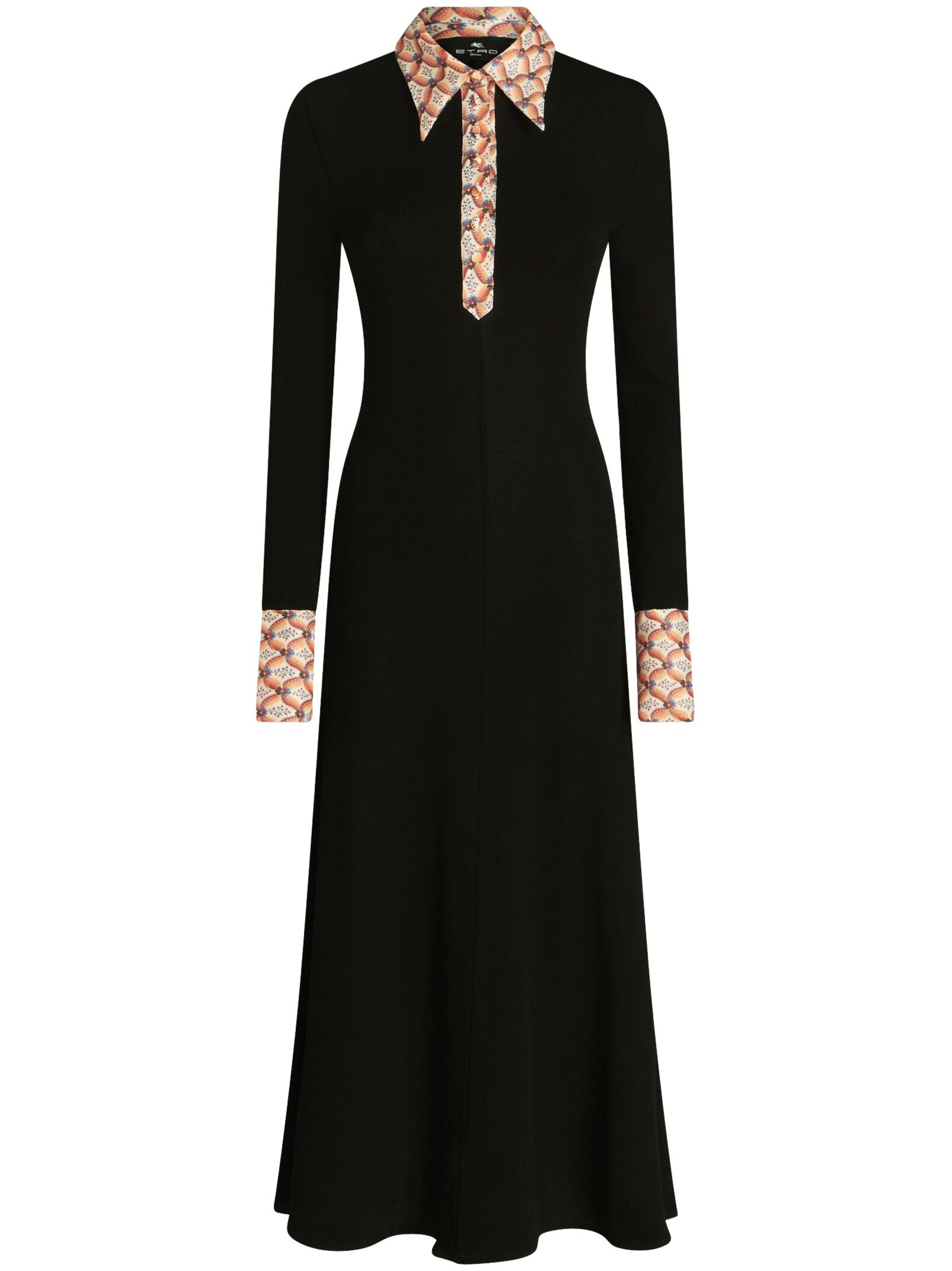 long-sleeved jersey midi dress