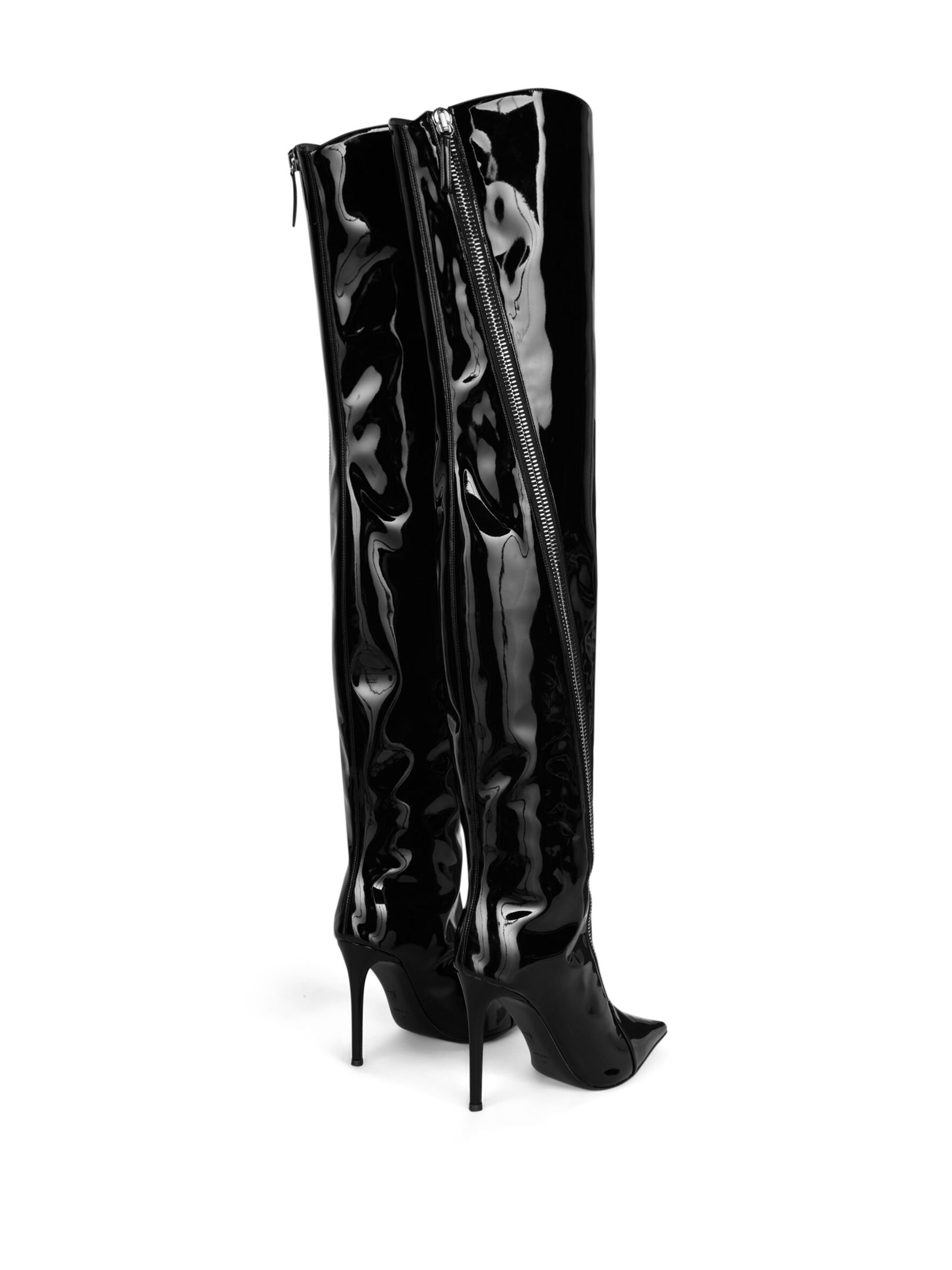 Crudelia 105mm patent leather boots