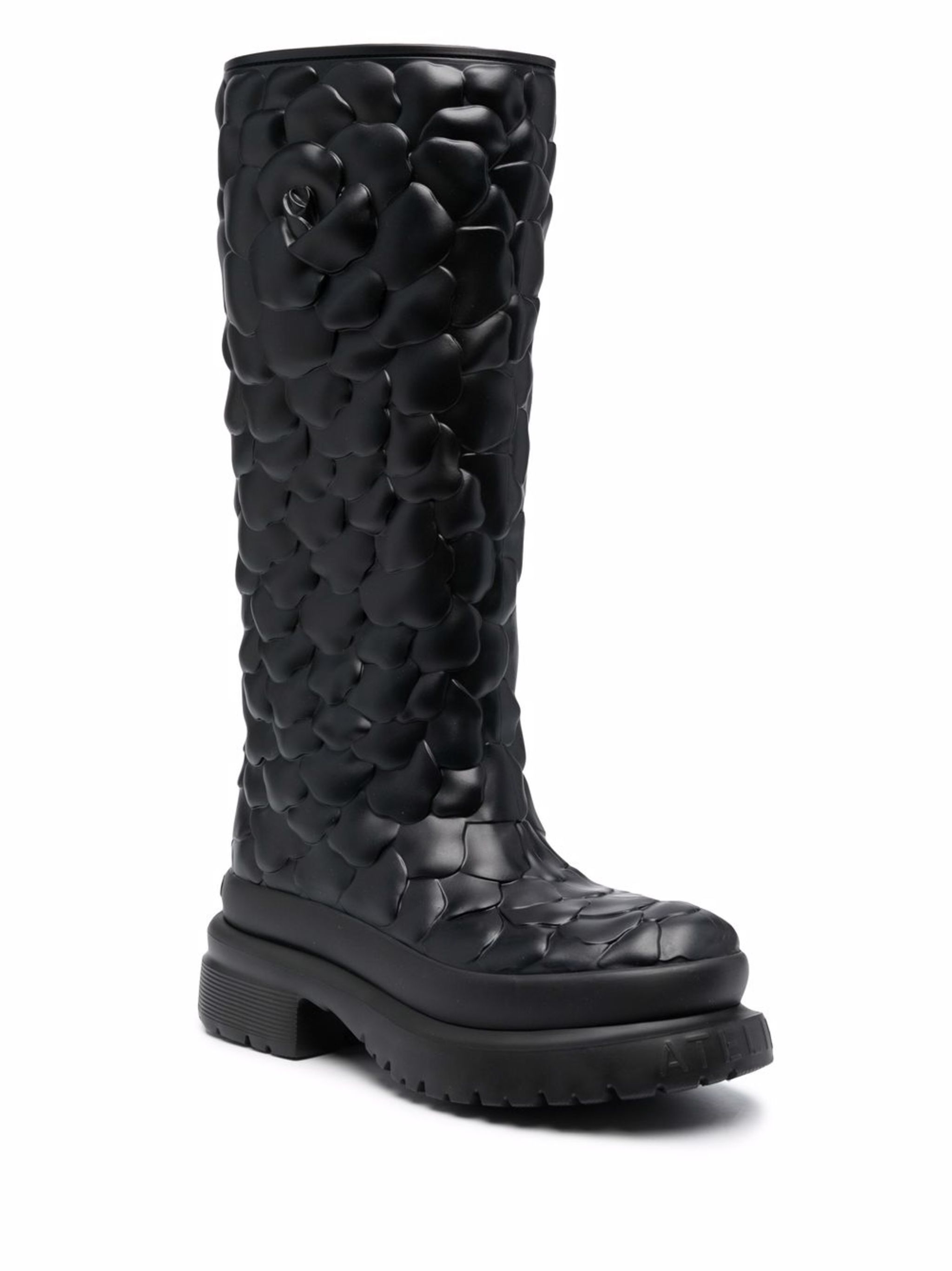 Atelier floral-embossed mid-calf rain boots